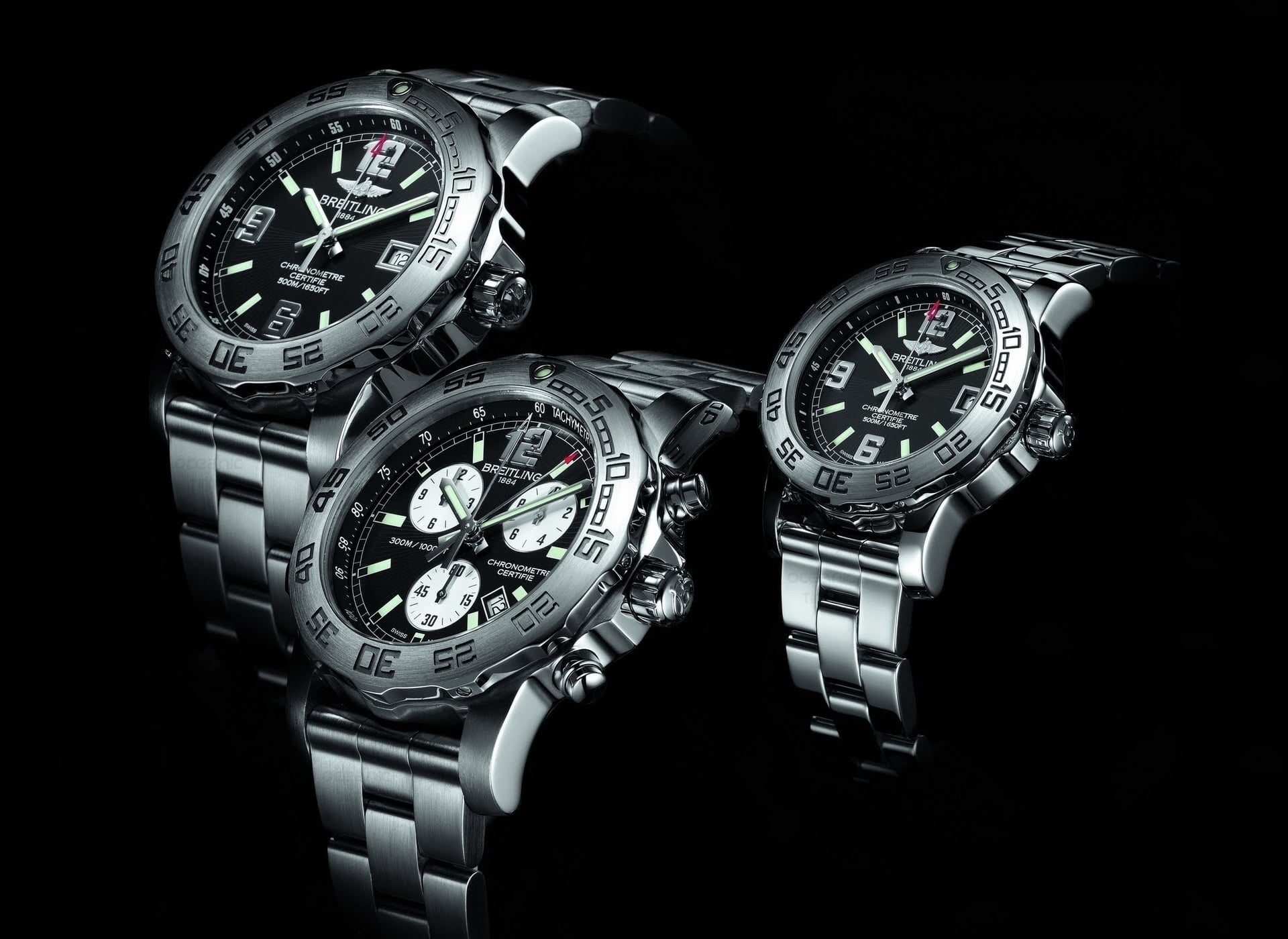 watches, new, silver, second Hand, luxury, clock Face, shiny, Swiss watch, close-up, black Background, technology, number, colored, 1080P, single Object, HD Wallpaper