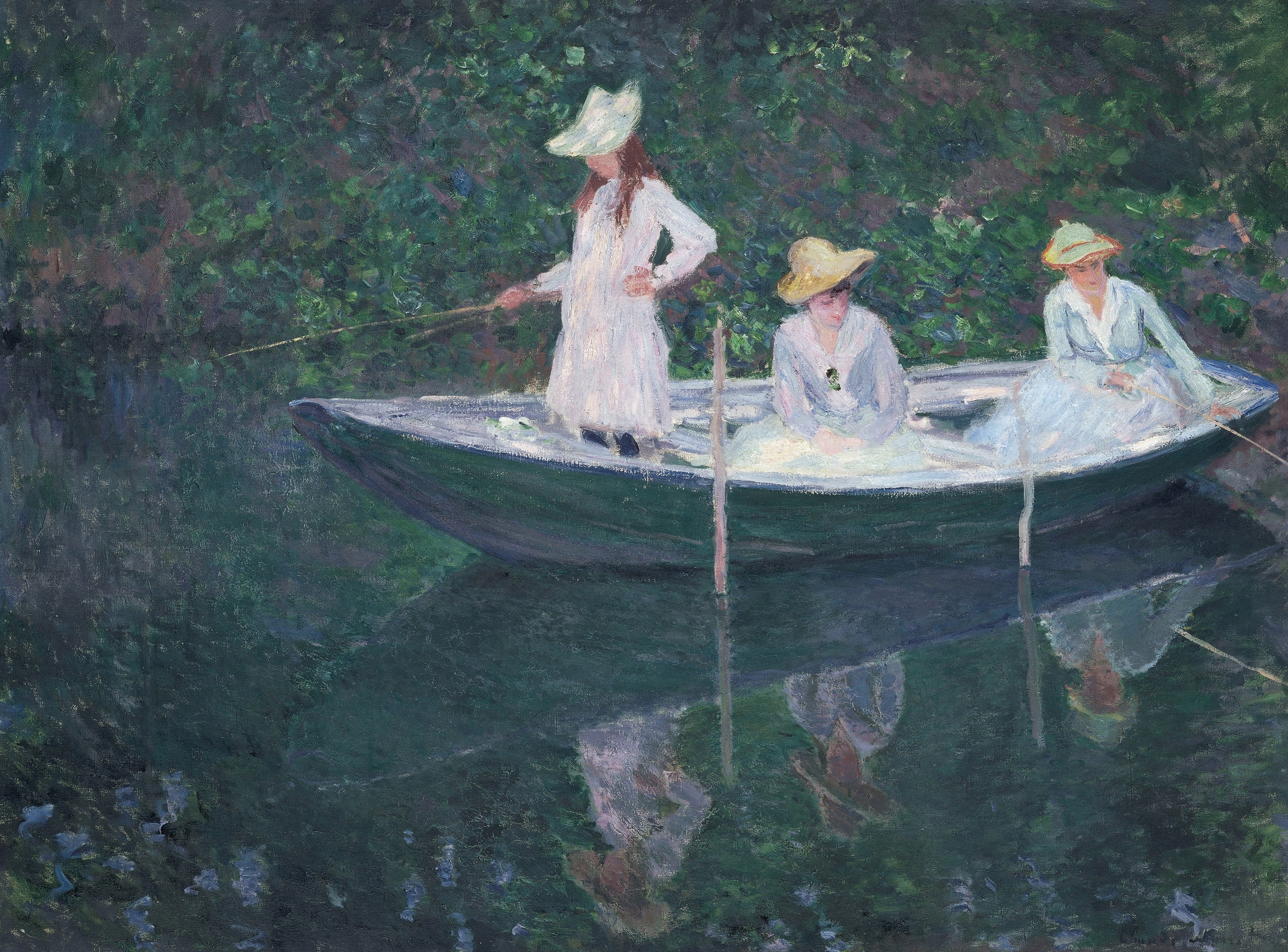 doll, day, art, representation, fisher, craft, human representation, girl, white, outdoors, religion, waterfront, water, lake, sculpture, claude monet, HD Wallpaper