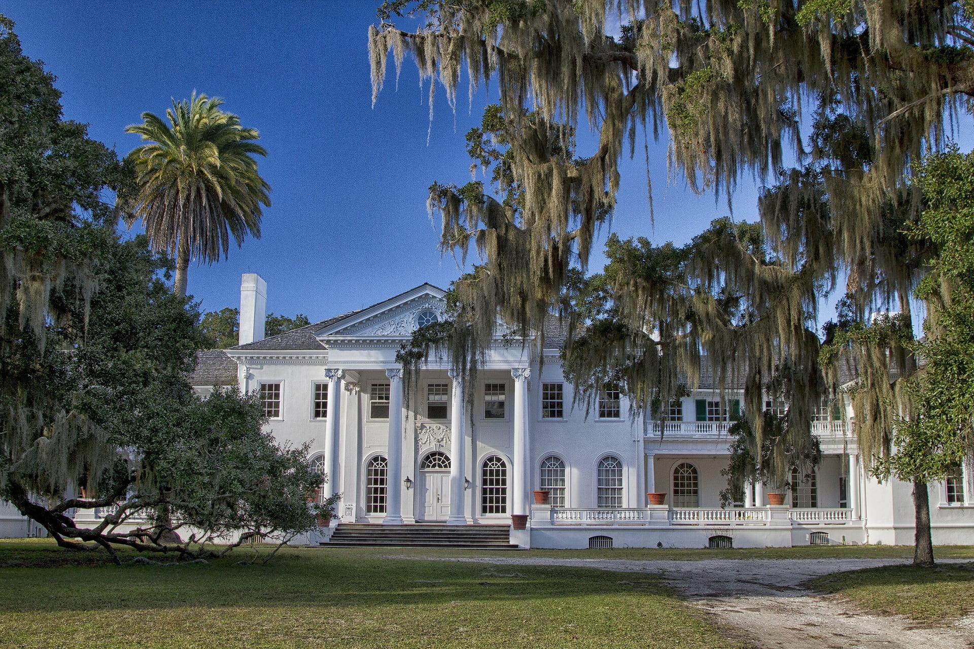 religion, palm tree, plant, travel, architecture, no people, tourism, cumberland island national seashore, place of worship, travel destinations, estate, HD Wallpaper