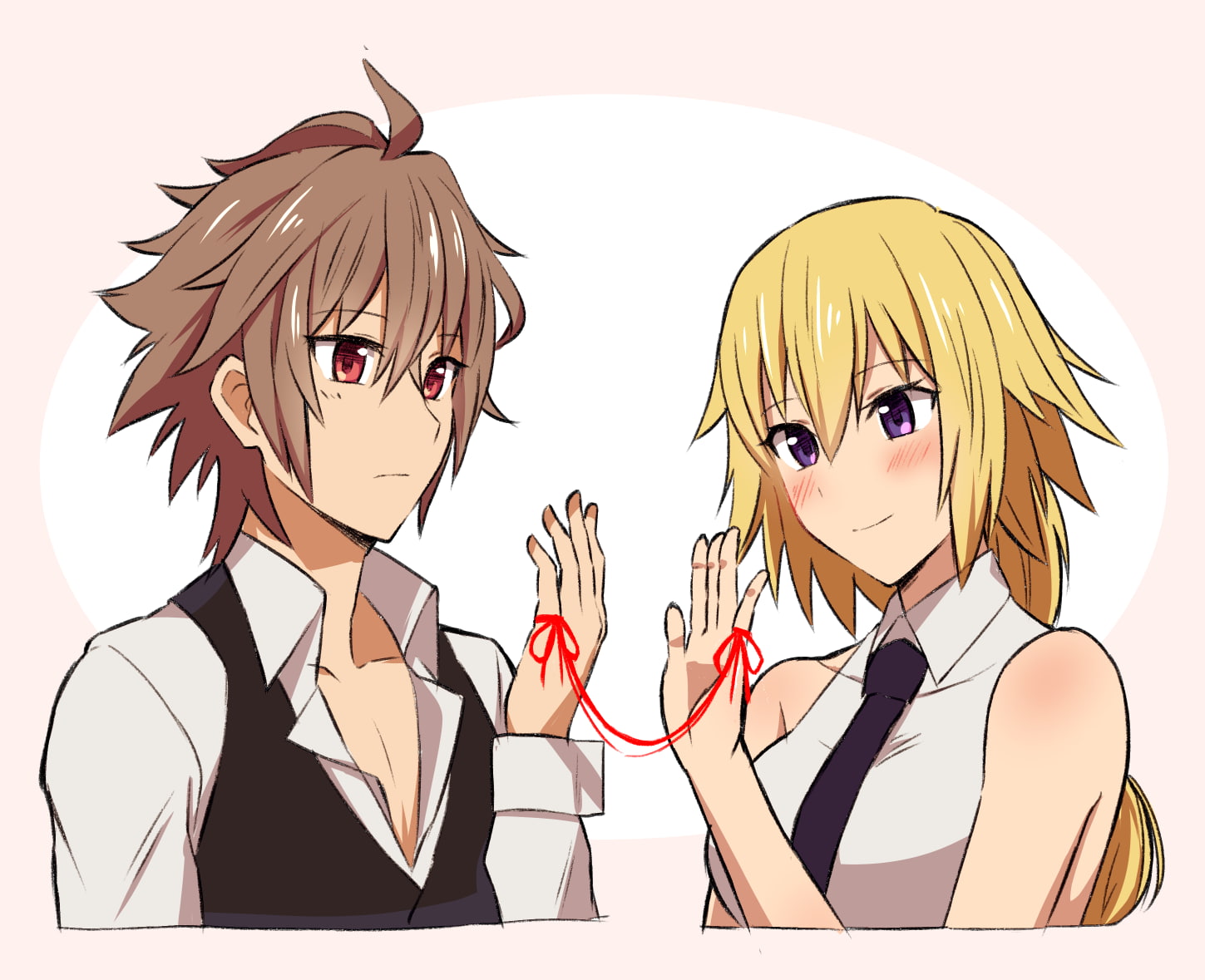 Sieg (Fate/Apocrypha), two people, 720P, Ruler (Fate/Apocrypha), auto post production filter, people, young men, adult, indoors, lifestyles, women, white background, HD Wallpaper