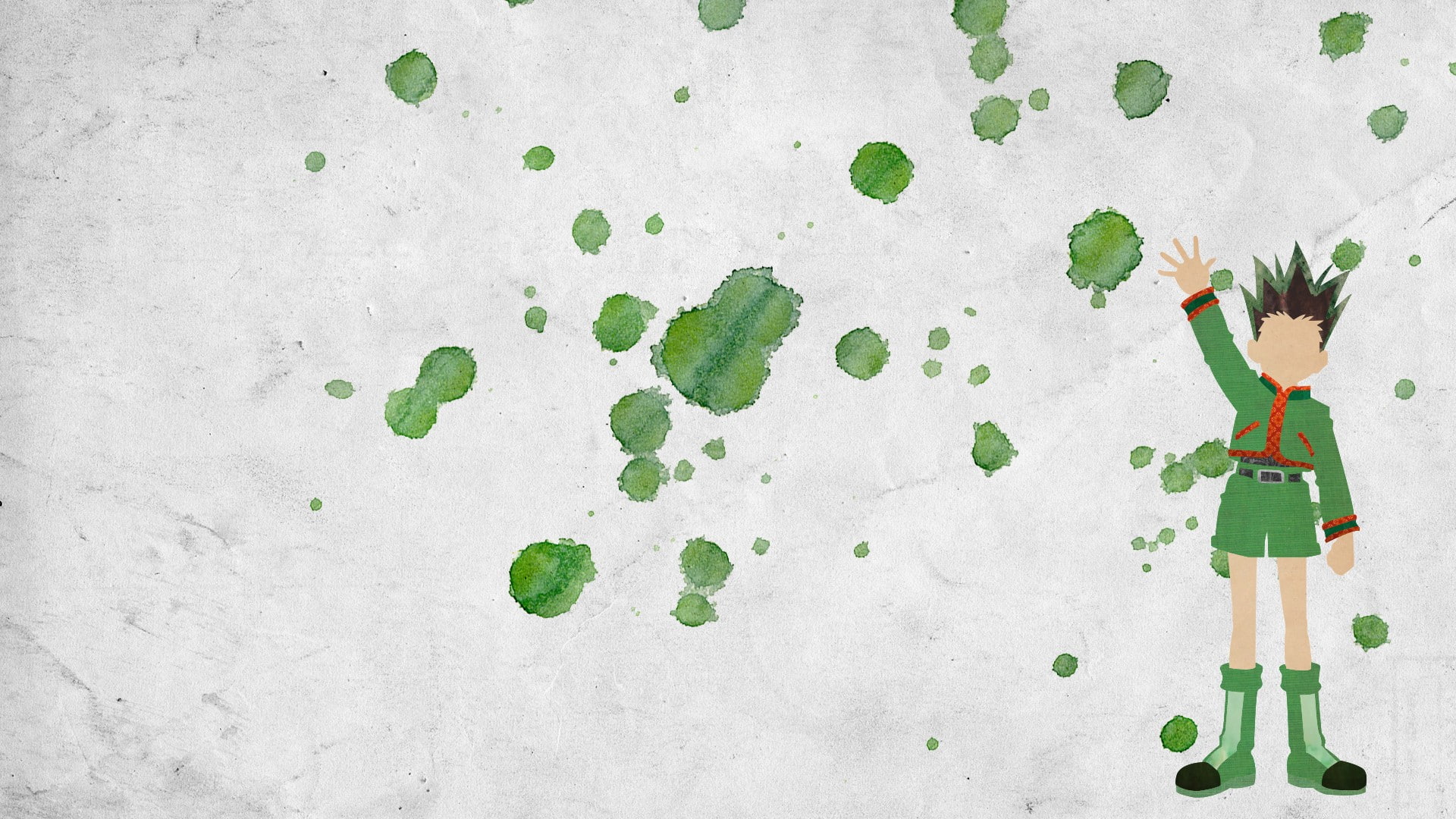 one person, art and craft, nature, Gon cs, green color, wall - building feature, built structure, indoors, rear view, pattern, Gon css, 1080P, day, creativity, HD Wallpaper