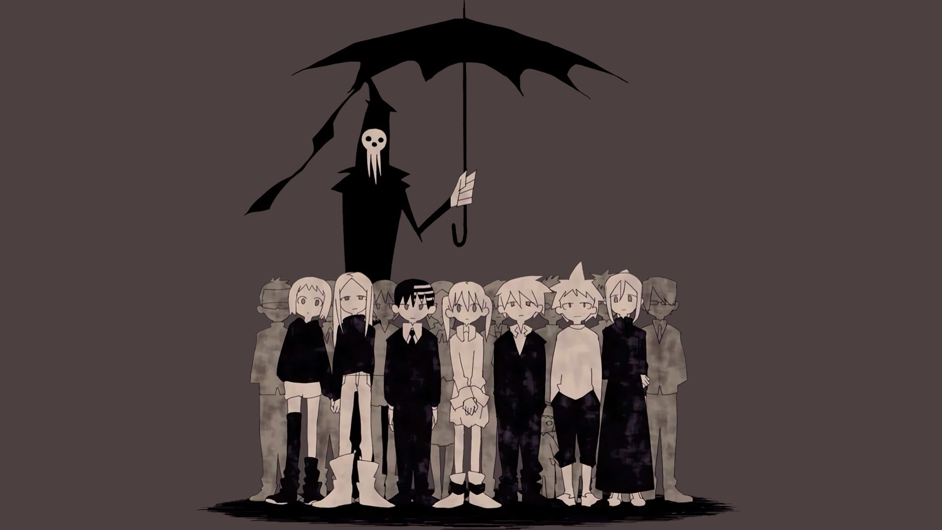 standing, casual clothing, Soul Evans, anime boys, Death The Kid, umbrella, Elizabeth Thompson, leisure activity, representation, front view, holding, protection, HD Wallpaper