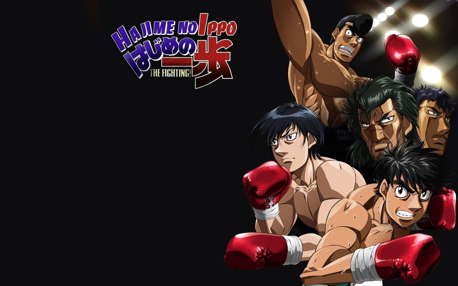 Anime, emotion, emotional stress, red, adult, men, positive emotion, night, black background, indoors, event, Hajime no Ippo, large group of objects, 1080P, HD Wallpaper