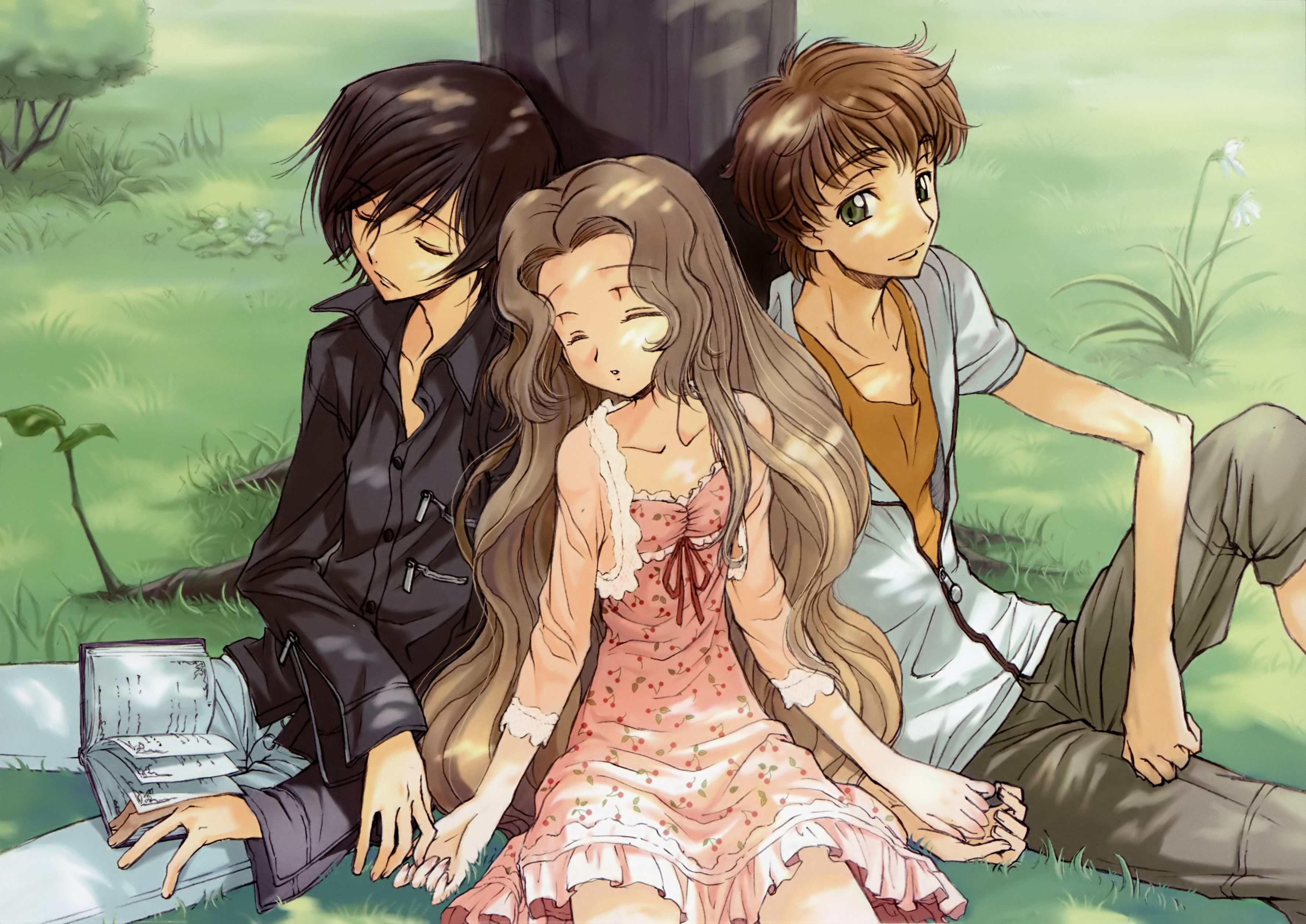 Kururugi Suzaku, Lamperouge Lelouch, Lamperouge Nunnally, Code Geass, anime, 2K, anime girls, HD Wallpaper