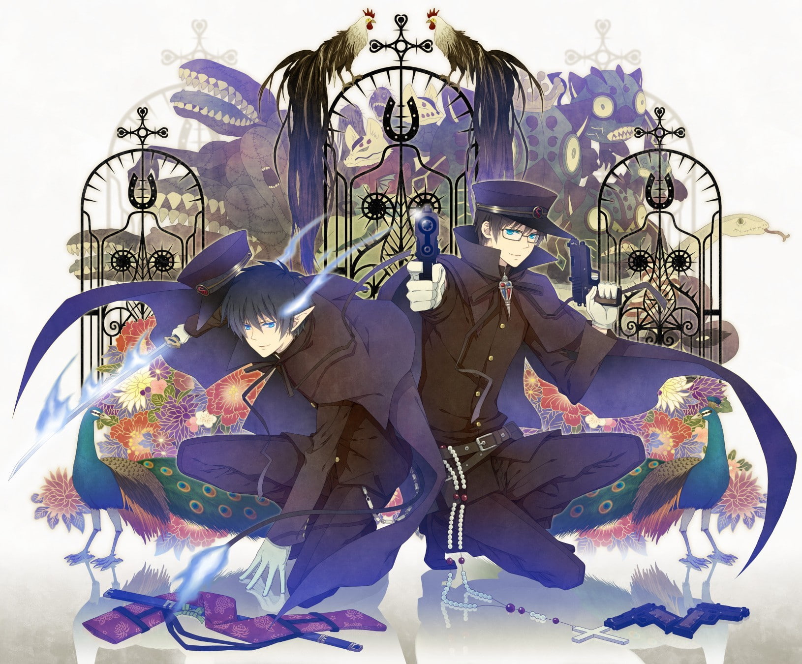 arts culture and entertainment, day, male likeness, decoration, no people, musical instrument, art and craft, metal, representation, craft, Blue Exorcist, HD Wallpaper