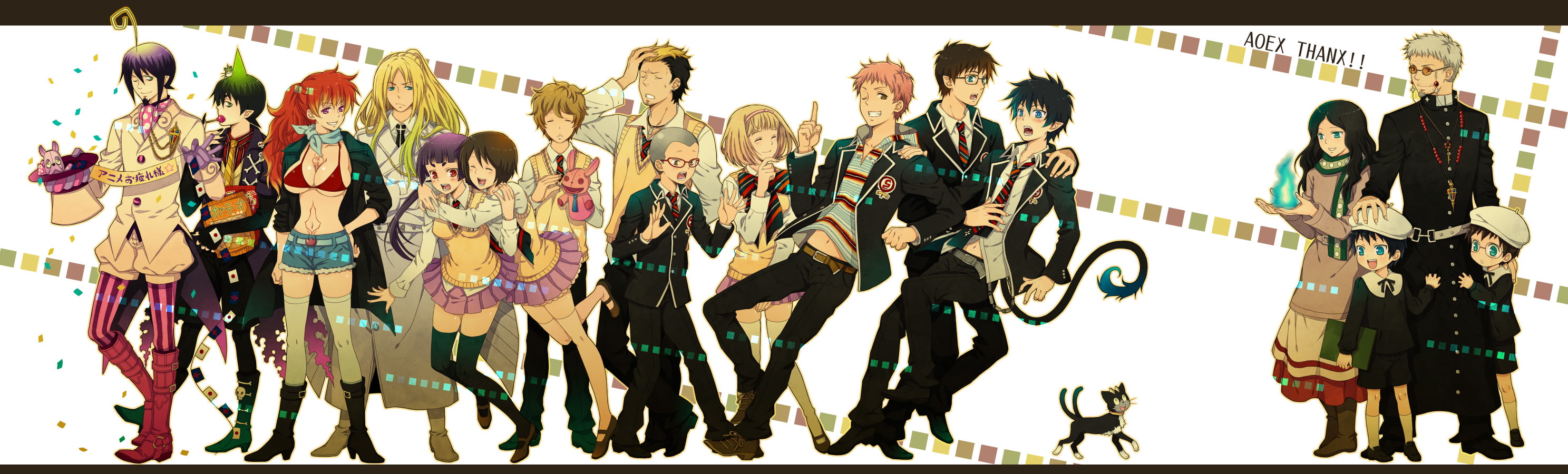 Okumura Yukio, Mephisto Pheles, Okumura Rin, auto post production filter, Kamiki Izumo, choice, multi colored, large group of people, fashion, crowd, women, HD Wallpaper