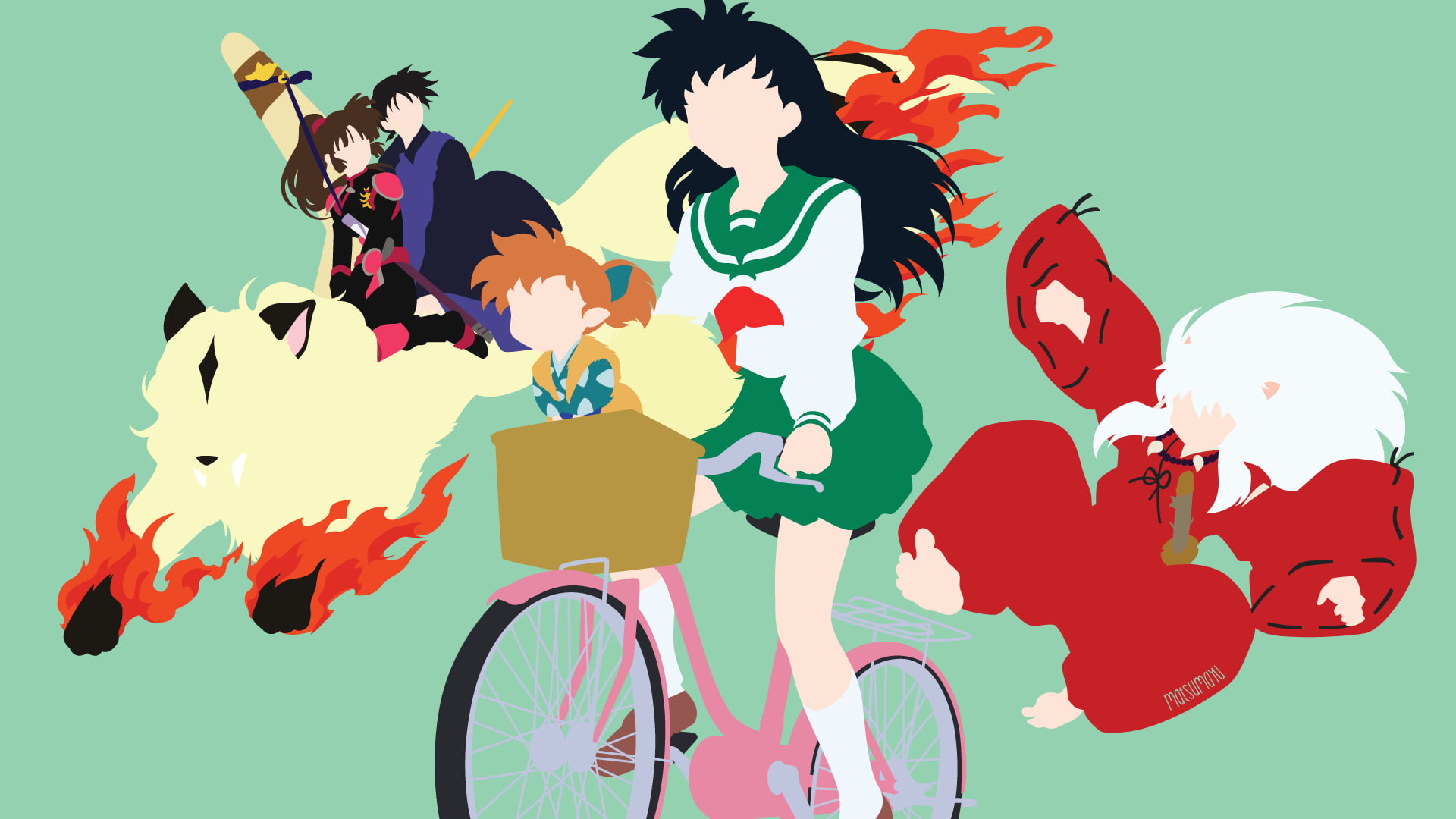 Kagome Higurashi, InuYasha (Character), Anime, Shippō (InuYasha), InuYasha, Sango (InuYasha), 1080P, Miroku (InuYasha), HD Wallpaper