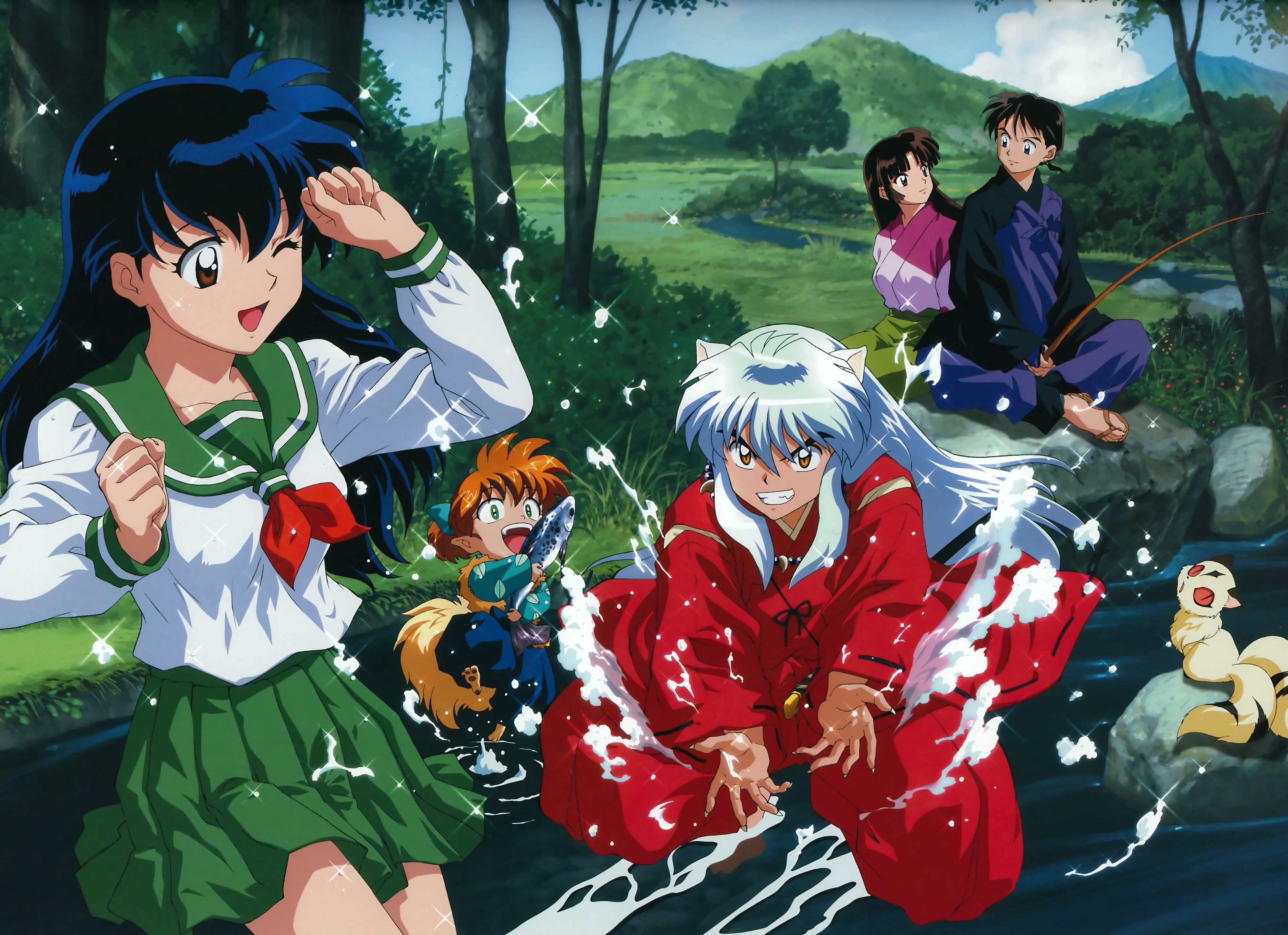 women, girls, females, inuyasha, 4K, costume, men, art and craft, representation, group of people, arts culture and entertainment, nature, childhood, real people, HD Wallpaper