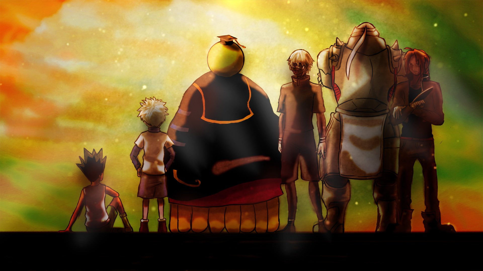 costume, indoors, adult, fashion, Alphonse Elric, Hunter x Hunter, Killua Zoldyck, arts culture and entertainment, stage - performance space, Edward Elric, HD Wallpaper