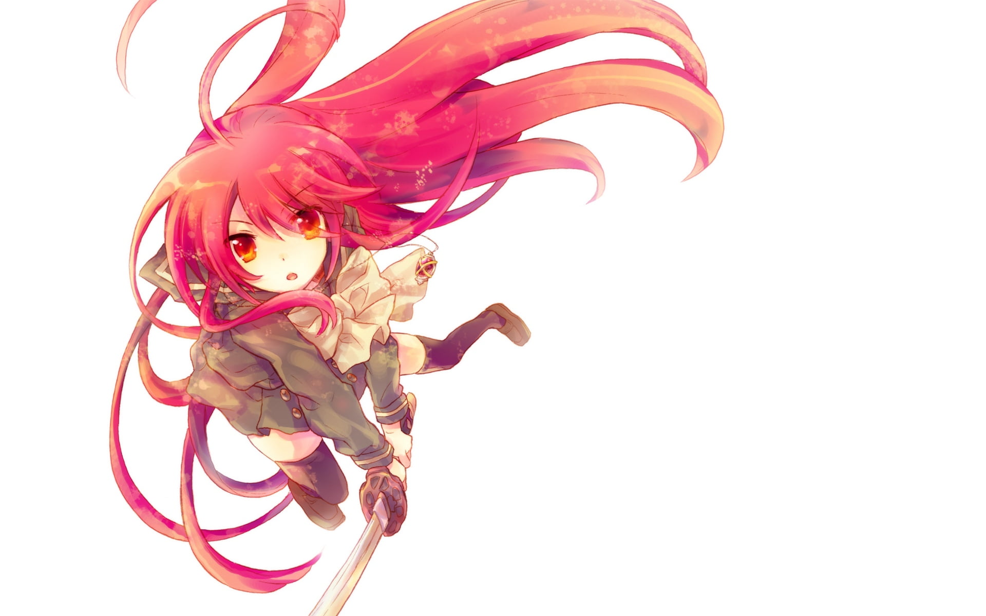 shakugan, fantasy, white Background, close-up, tachitsu teto, abstract, motion, computer Graphic, 1080P, shakugan no shana, shana, art and craft, HD Wallpaper