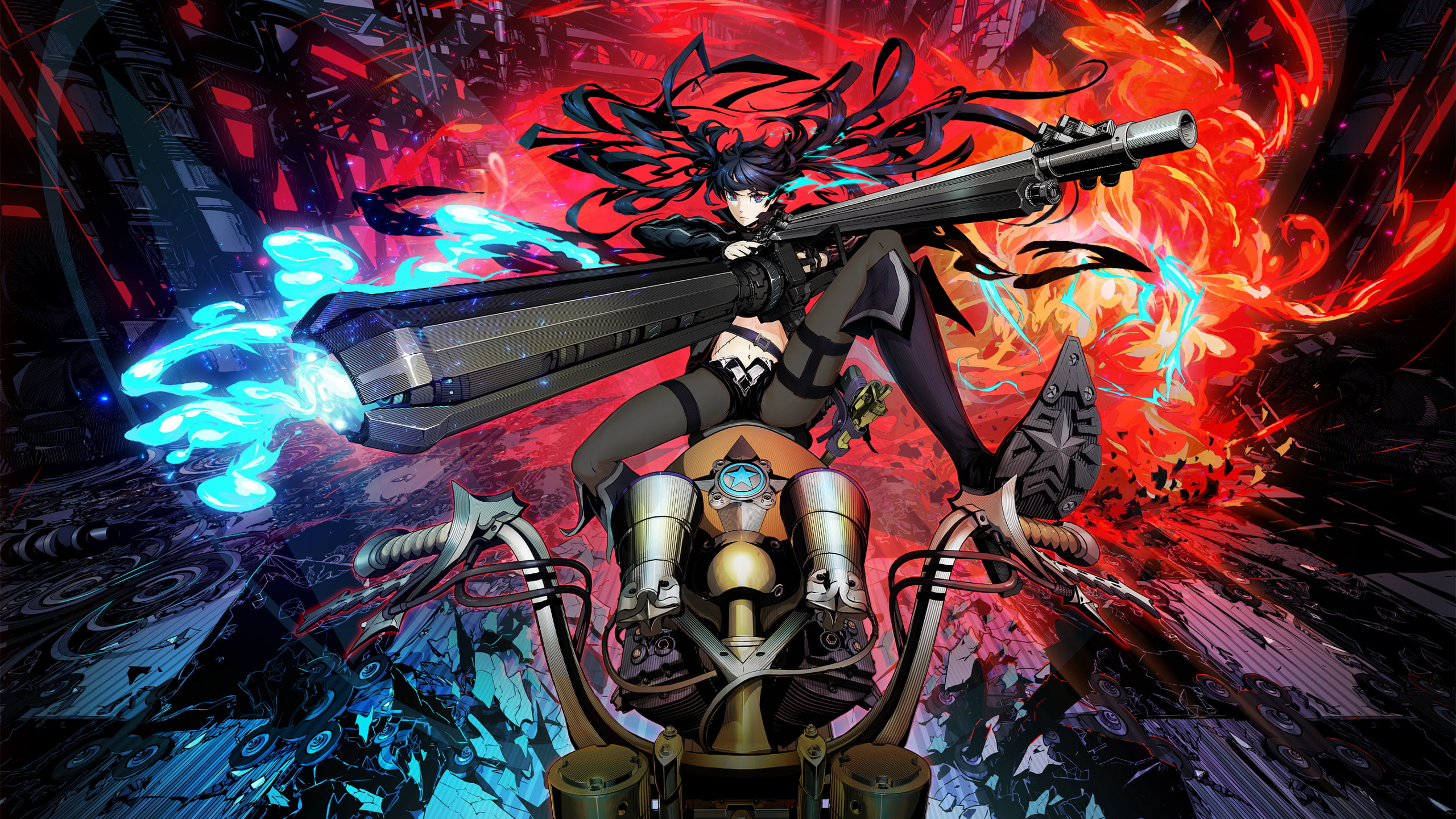 science fiction, digital art, anime girls, 2K, artwork, futuristic, Black Rock Shooter, HD Wallpaper