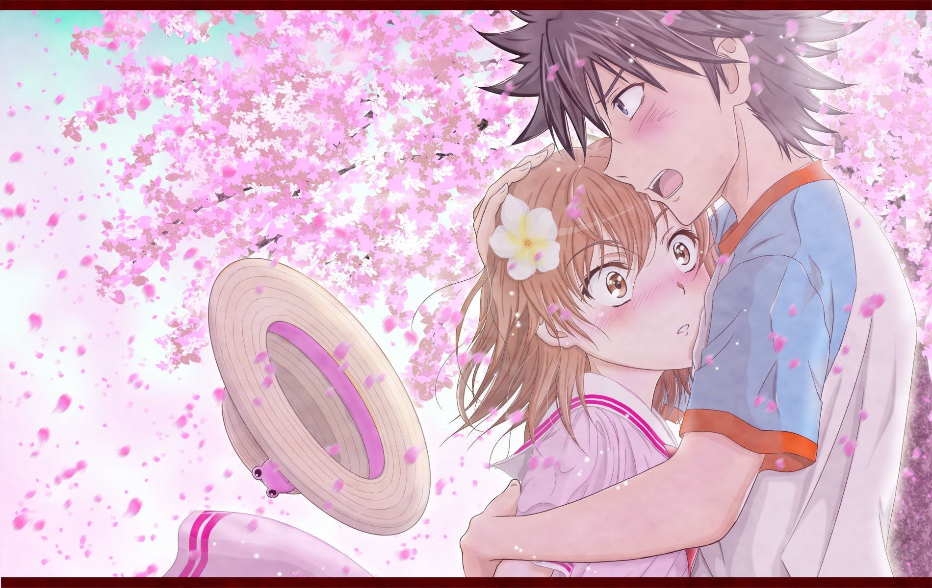 720P, Anime, To Aru Kagaku No Railgun, Mikoto Misaka, Kamijou Touma, HD Wallpaper