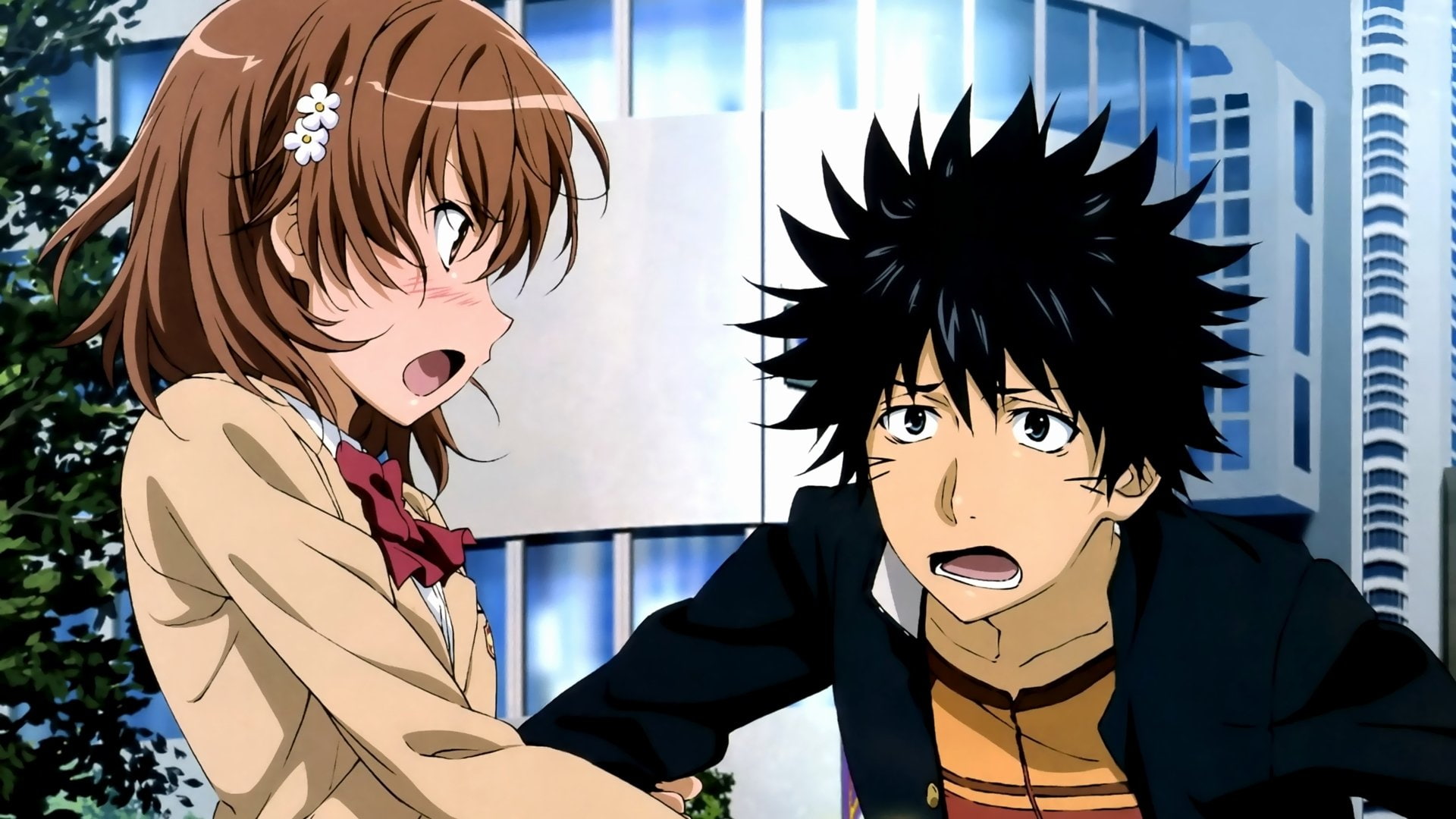 Kamijou Touma, Mikoto Misaka, To Aru Kagaku No Railgun, 1080P, Anime, HD Wallpaper