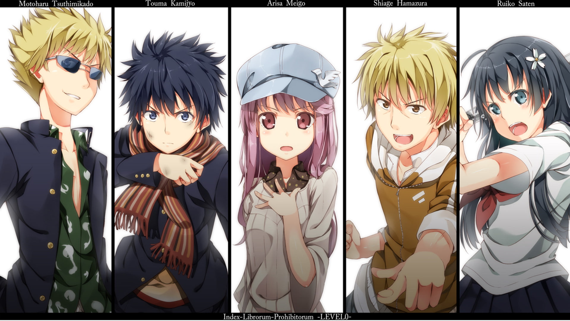 Toaru Majutsu no Index, Hamazura Shiage, Arisa Meigo, Kamijou Touma, Anime, Ruiko Saten, 1080P, Tsuchimikado Motoharu, HD Wallpaper