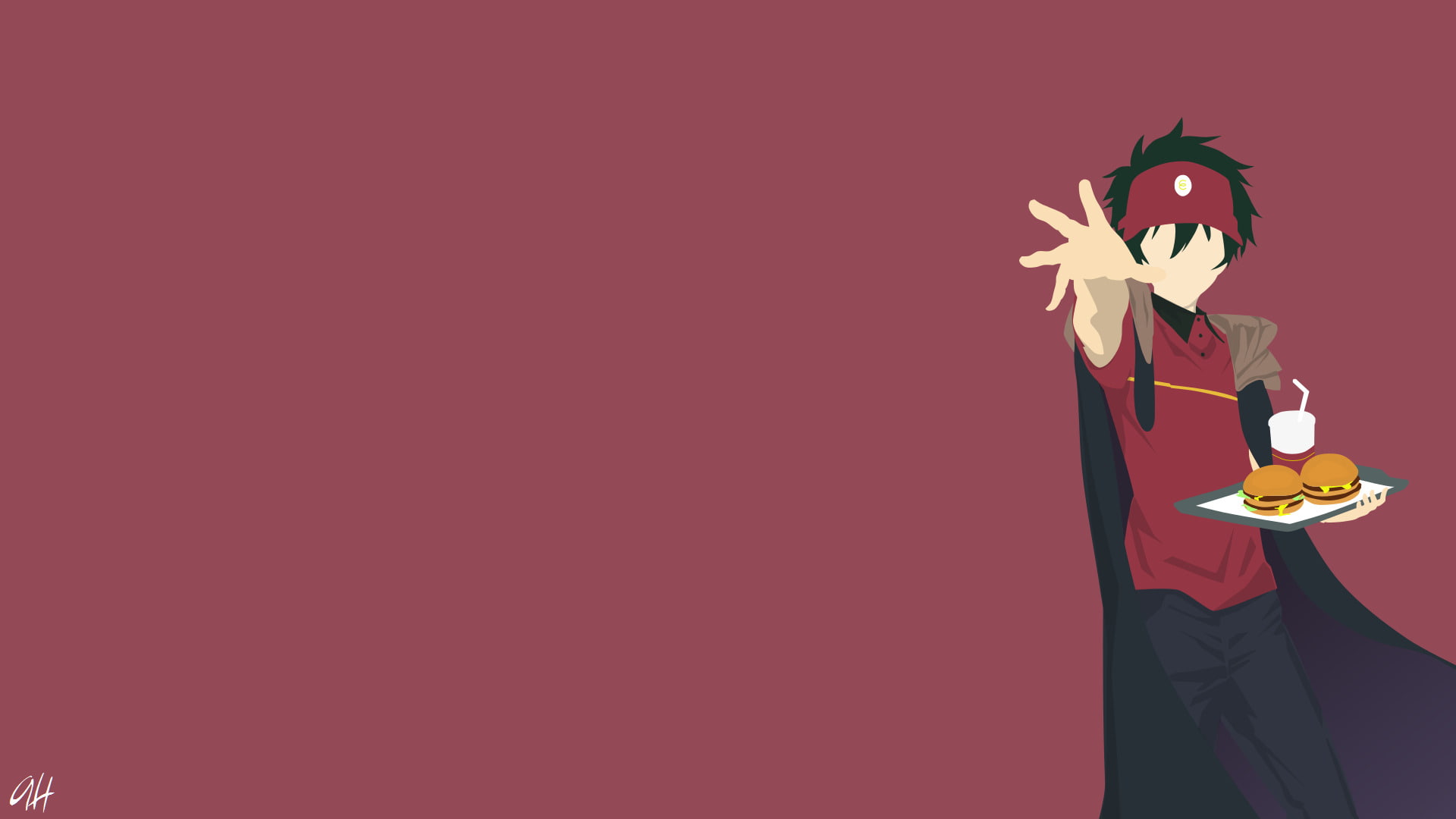 growth, Sadao Maou, art and craft, human representation, flower head, 1080P, Minimalist, Anime, representation, Hataraku Maou-sama!, The Devil Is a Part-Timer!, HD Wallpaper
