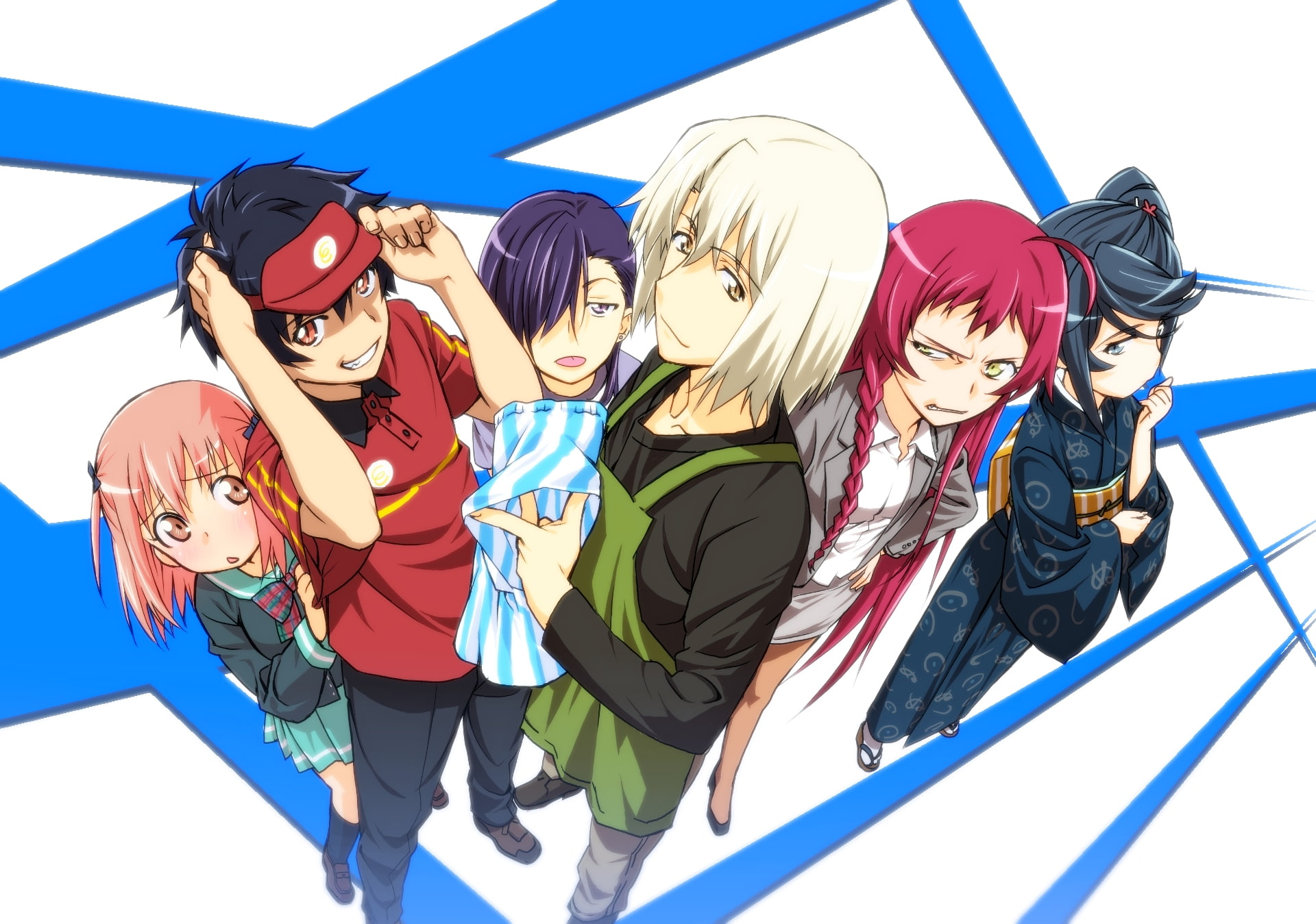 Chiho Sasaki, 1080P, Shirou Ashiya, The Devil Is a Part-Timer!, Hanzou Urushihara, Sadao Maou, Emi Yusa, Suzuno Kamazuki, Anime, HD Wallpaper