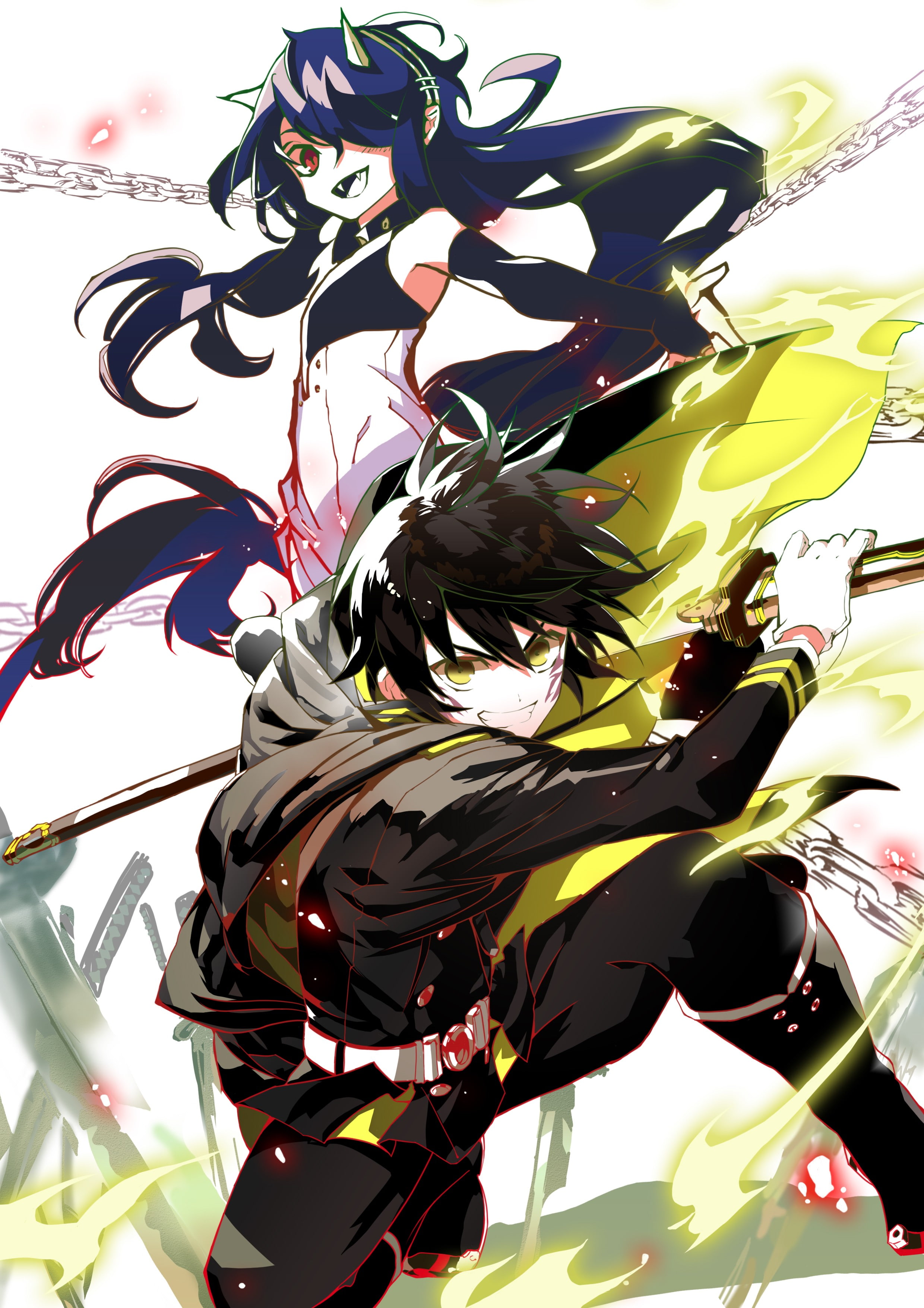 Ashuramaru, Hyakuya Yuuichirou, 2K, Owari No Seraph, Phone HD Wallpaper