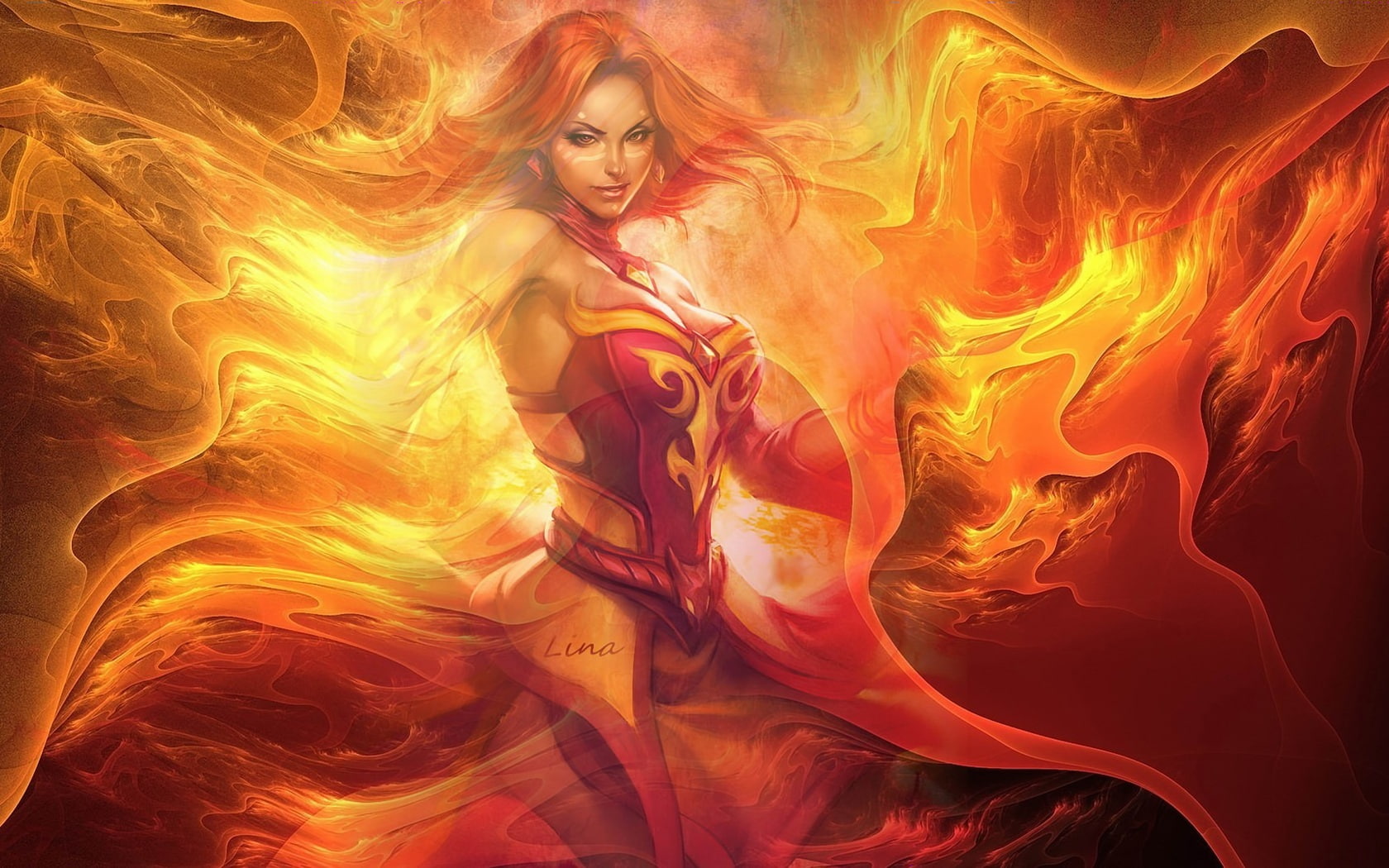 720P, lina, dota, inverse, Flame, Girl, HD Wallpaper