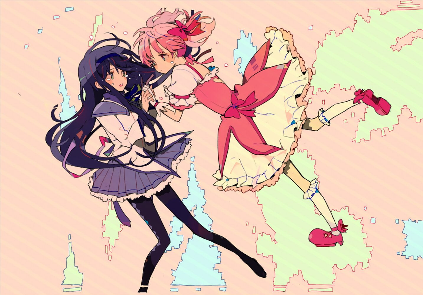 Anime, Homura Akemi, Madoka Kaname, 720P, Puella Magi Madoka Magica, HD Wallpaper