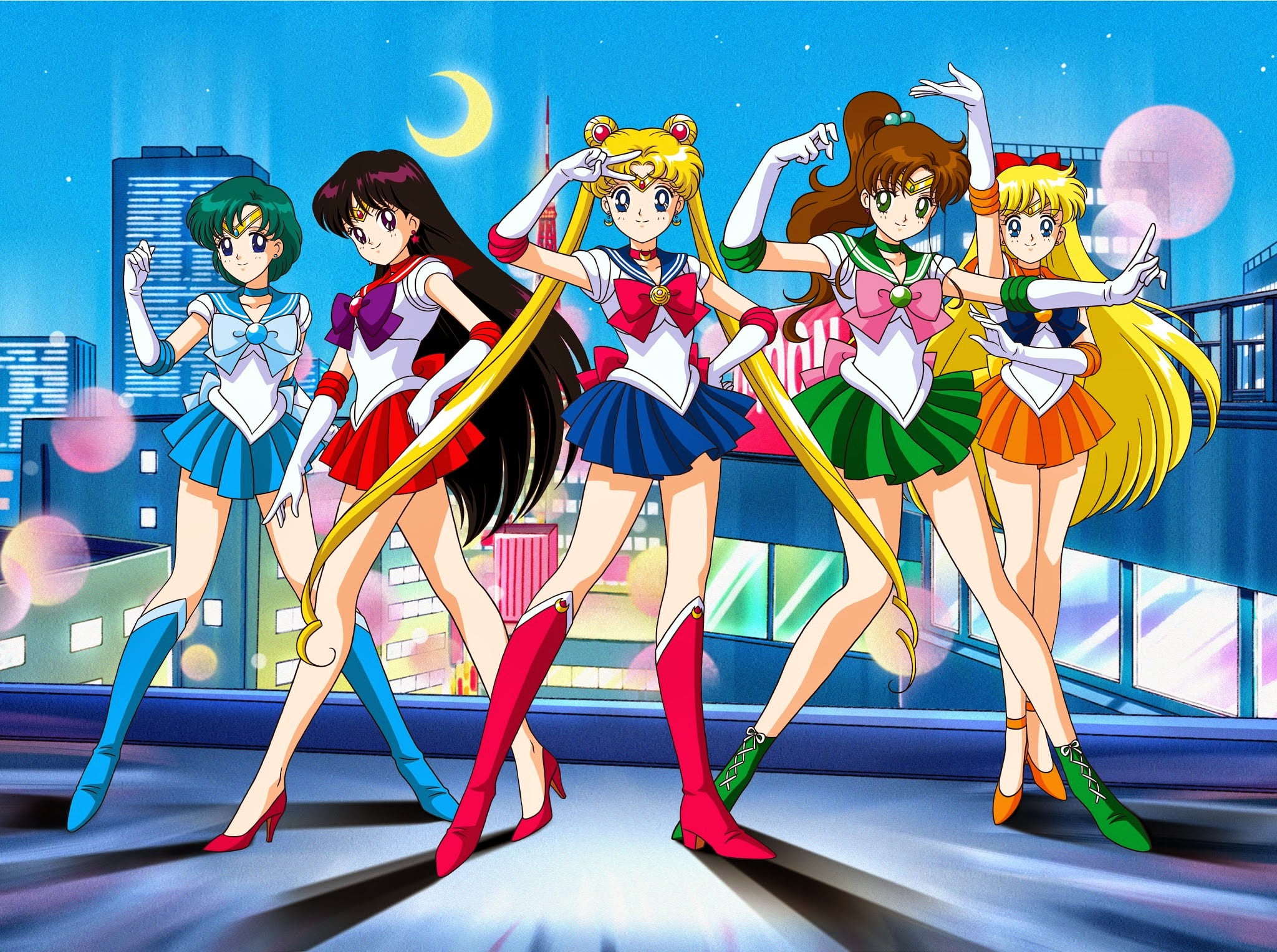 Tsukino Usagi, Makoto Kino, Sailor Moon, Rei Hino, Usagi Tsukino, Ami Mizuno, Mizuno Ami, Sailor Mars, anime, Sailor Mercury, Sailor Venus, anime girls, HD Wallpaper