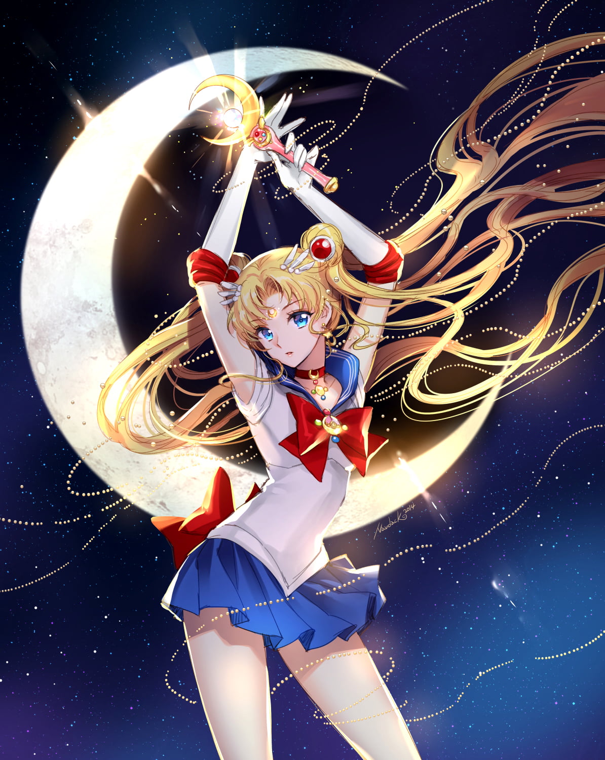 blue eyes, anime, blonde, anime girls, Nardack, 720P, vertical, Tsukino Usagi, Sailor Moon, Phone HD Wallpaper