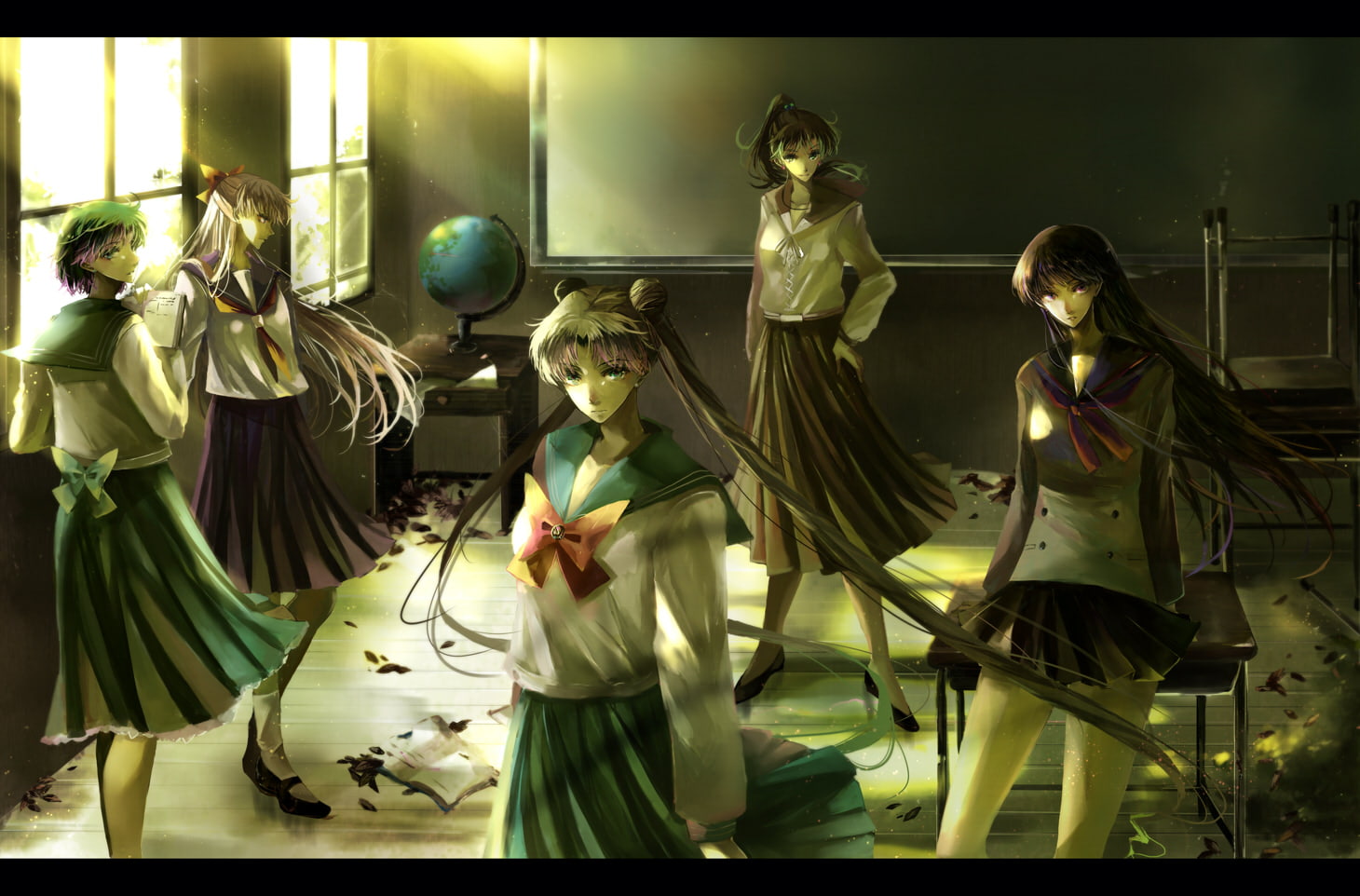 sailor, mizuno, moon, twintails, tsukino, usagi, ami, 720P, long, aino, kino, makoto, hair, seifuku, hino, nako, bow, minako, nonrain, rei, HD Wallpaper