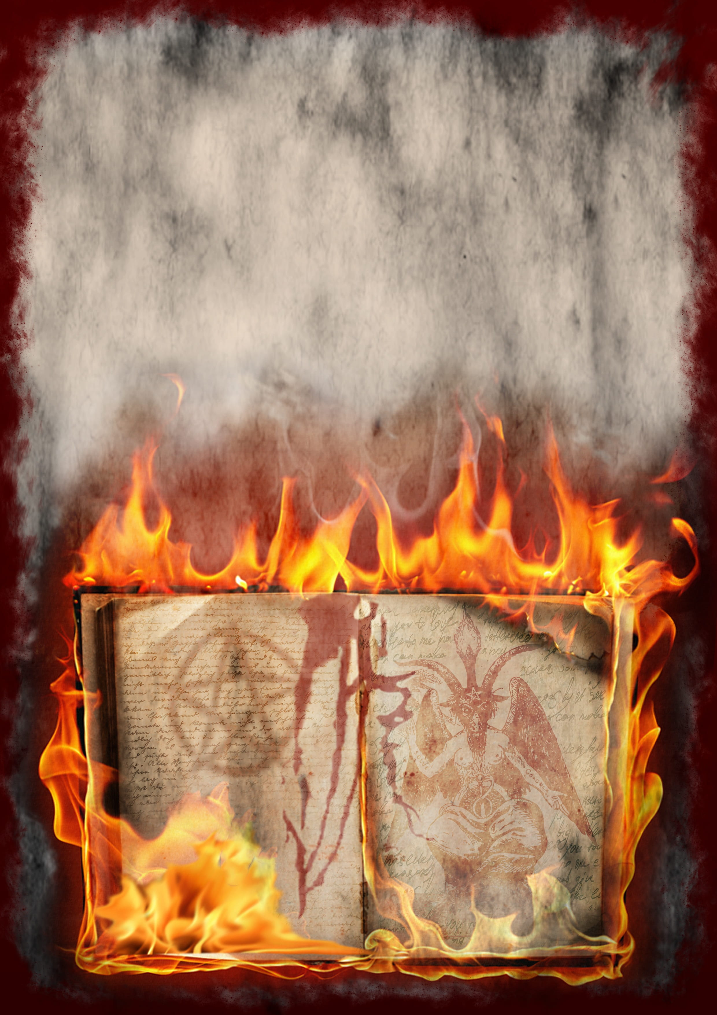 scary, old book, pentacle, flames, burn, antiquity, grunge, communication, vintage, inferno, fire - natural phenomenon, heat - temperature, damaged, grey, Phone HD Wallpaper