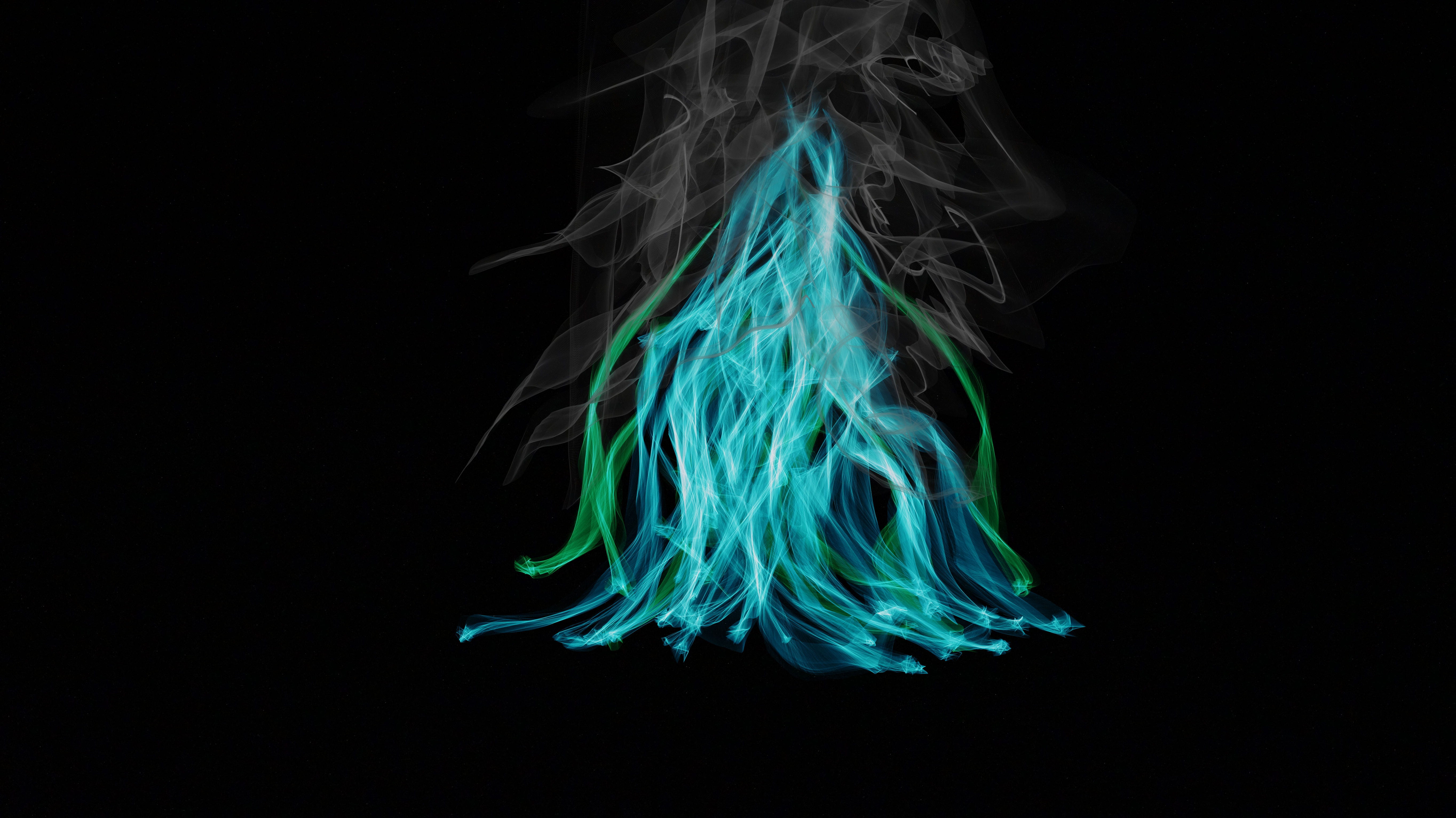 smoke - physical structure, multi colored, close-up, studio shot, indoors, sky, green color, vitality, black background, burn, smoke, brand, motion, blue, HD Wallpaper
