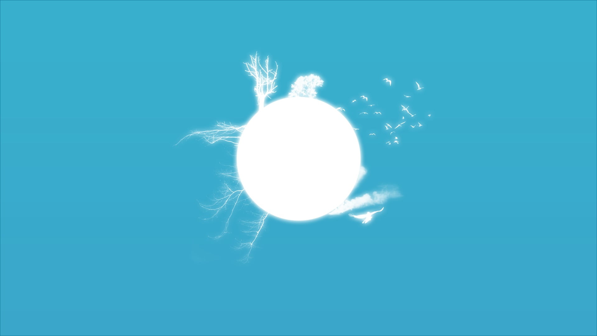 blue, brightly lit, nature, celebration, planet, blue background, glowing, sphere, illuminated, illustration, colored background, exploding, holiday, digital composite, HD Wallpaper