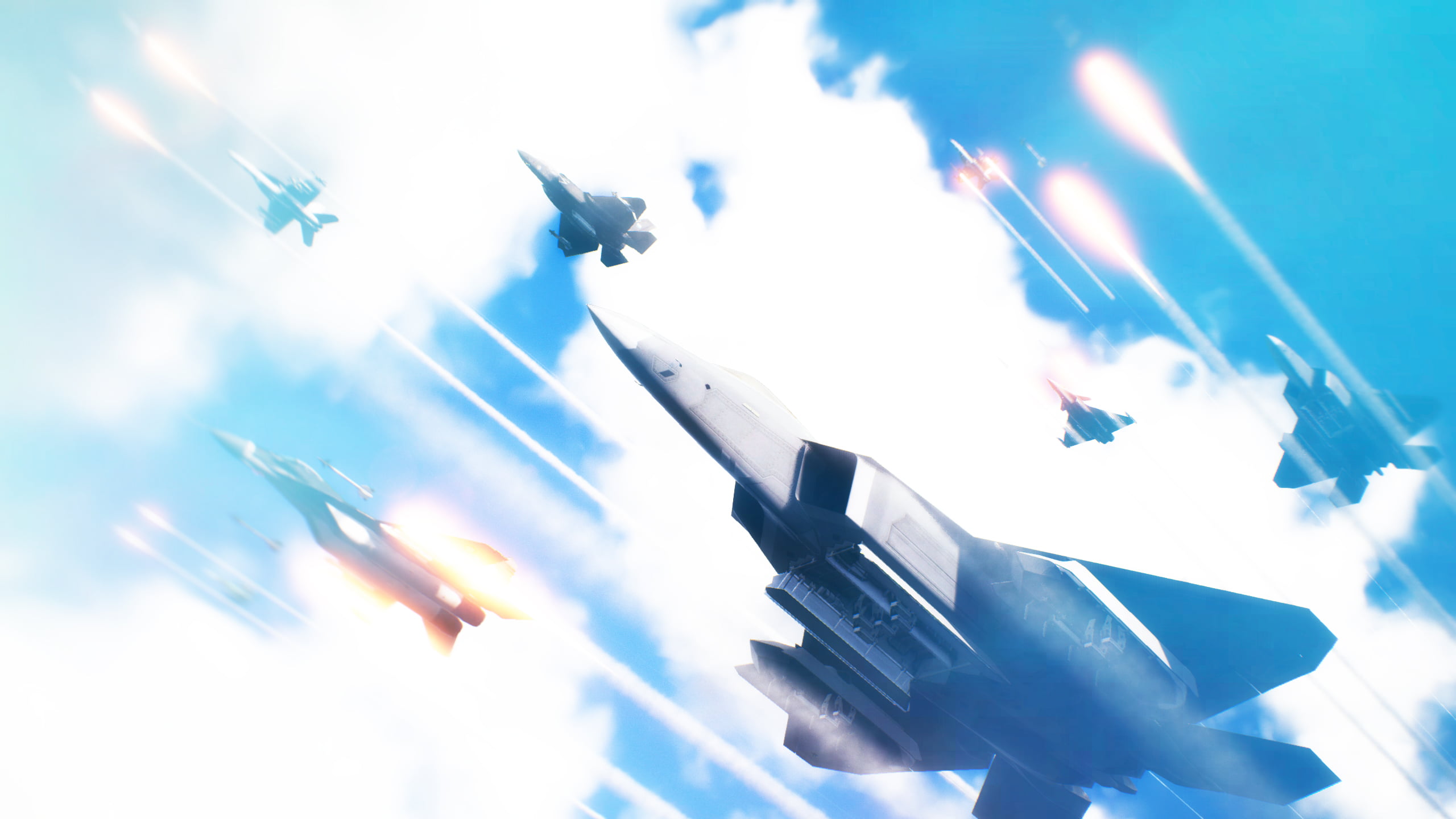 f22, 2K, jet fighter, Ace Combat, Ace Combat 7, HD Wallpaper