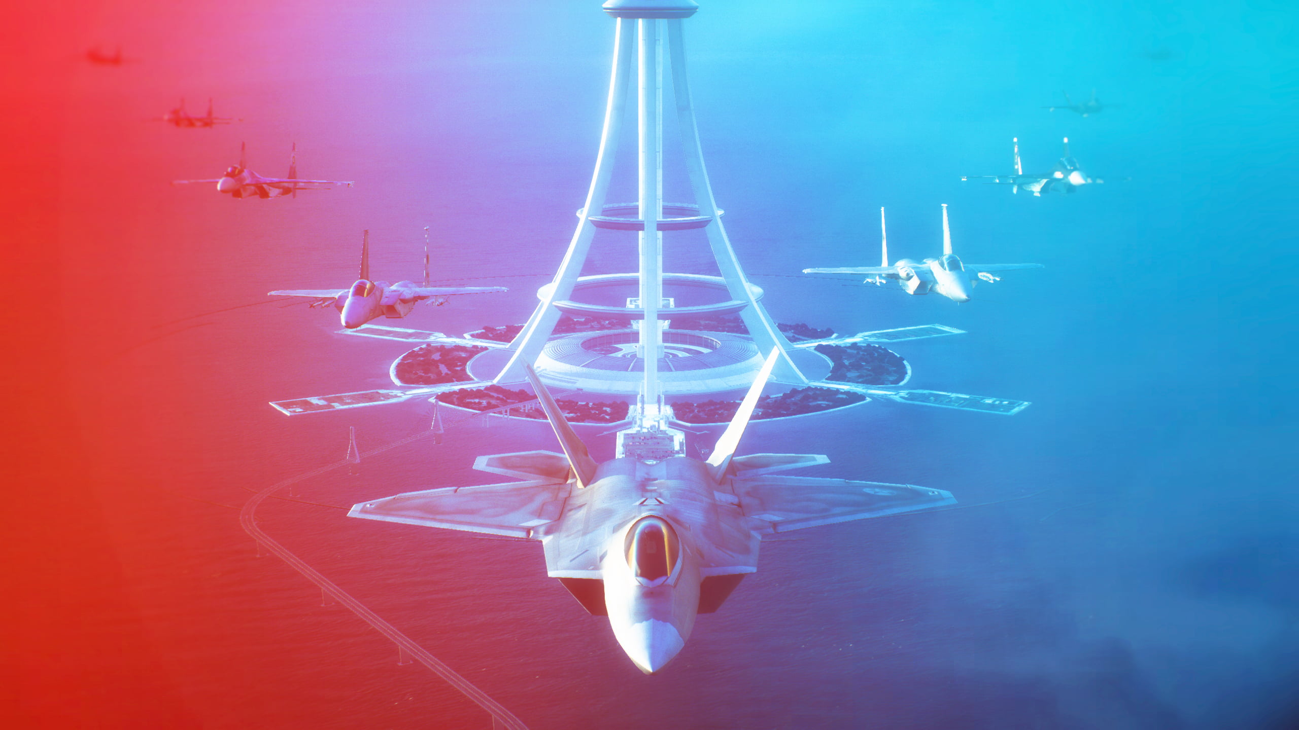 F-15, f22, 2K, Ace Combat, Ace Combat 7, HD Wallpaper