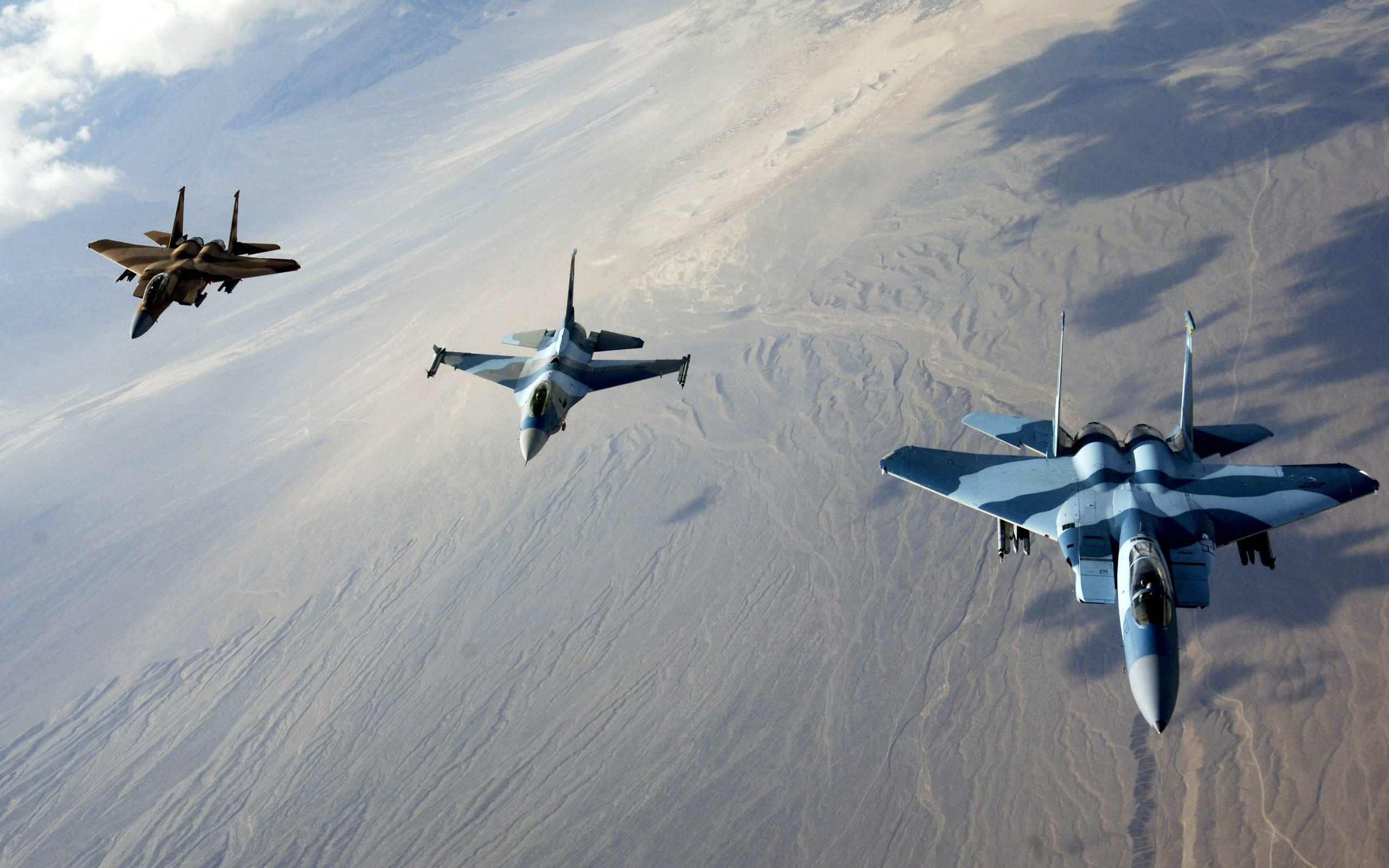 military aircraft, aircraft, McDonnell Douglas F-15 Eagle, 2K, General Dynamics F-16 Fighting Falcon, camouflage, HD Wallpaper