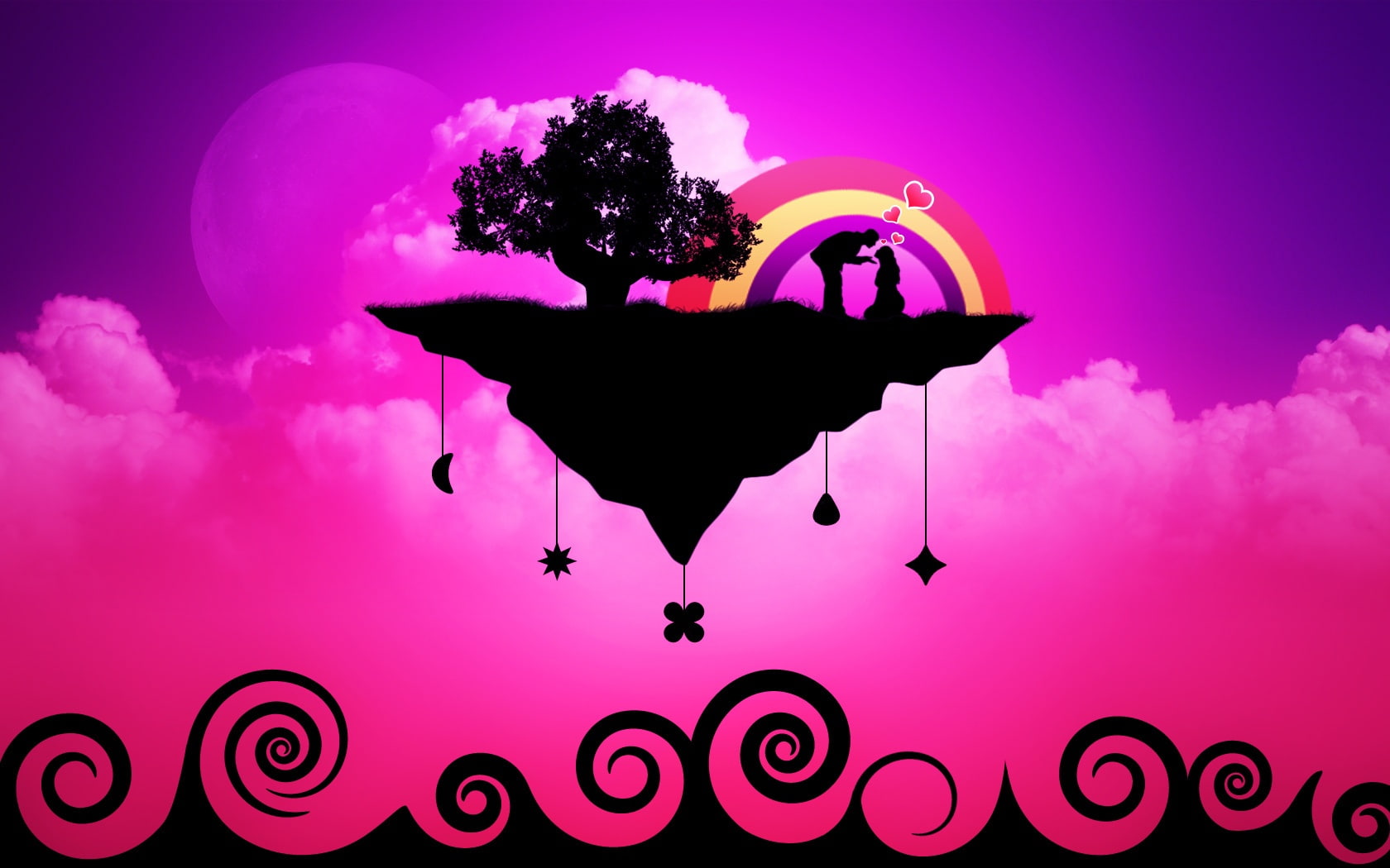 720P, Purple, Theme, Love, Vector, HD Wallpaper