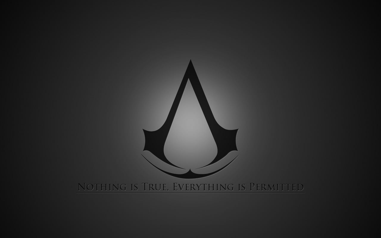 Assassins Creed, 720P, studio shot, script, silhouette, text, s, illuminated, video games, capital letter, lighting equipment, indoors, shape, wall - building feature, HD Wallpaper