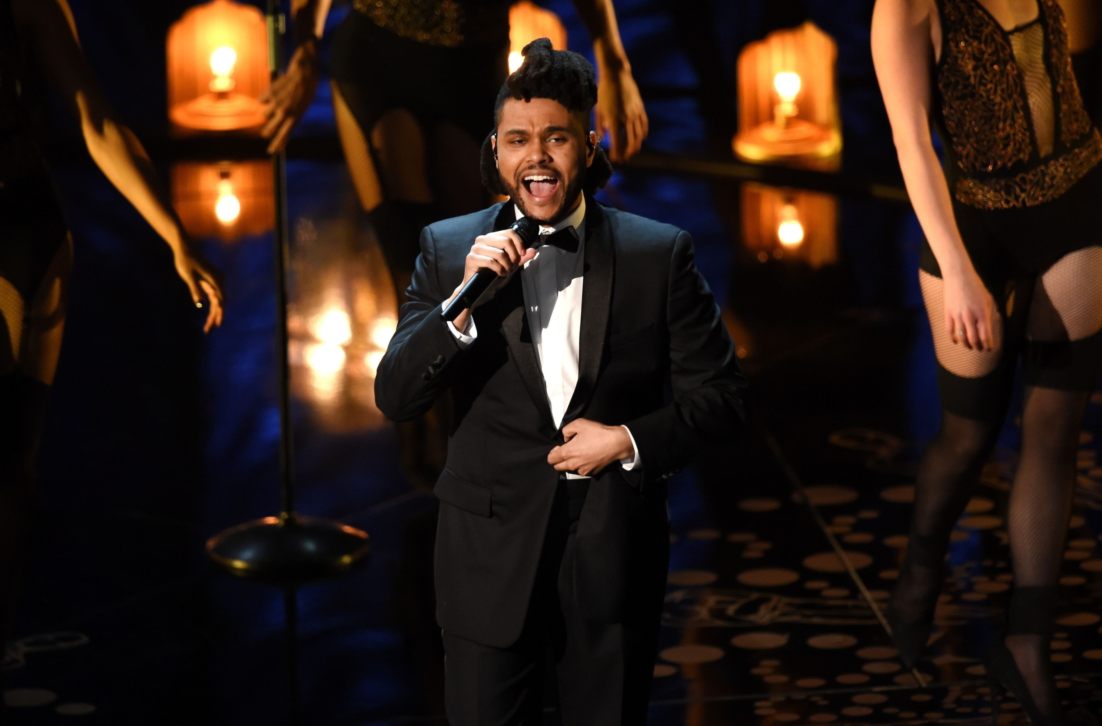 young adult, young men, focus on foreground, adult, nightlife, the weeknd 4k hd  pic, front view, night, three quarter length, people, emotion, communication, HD Wallpaper