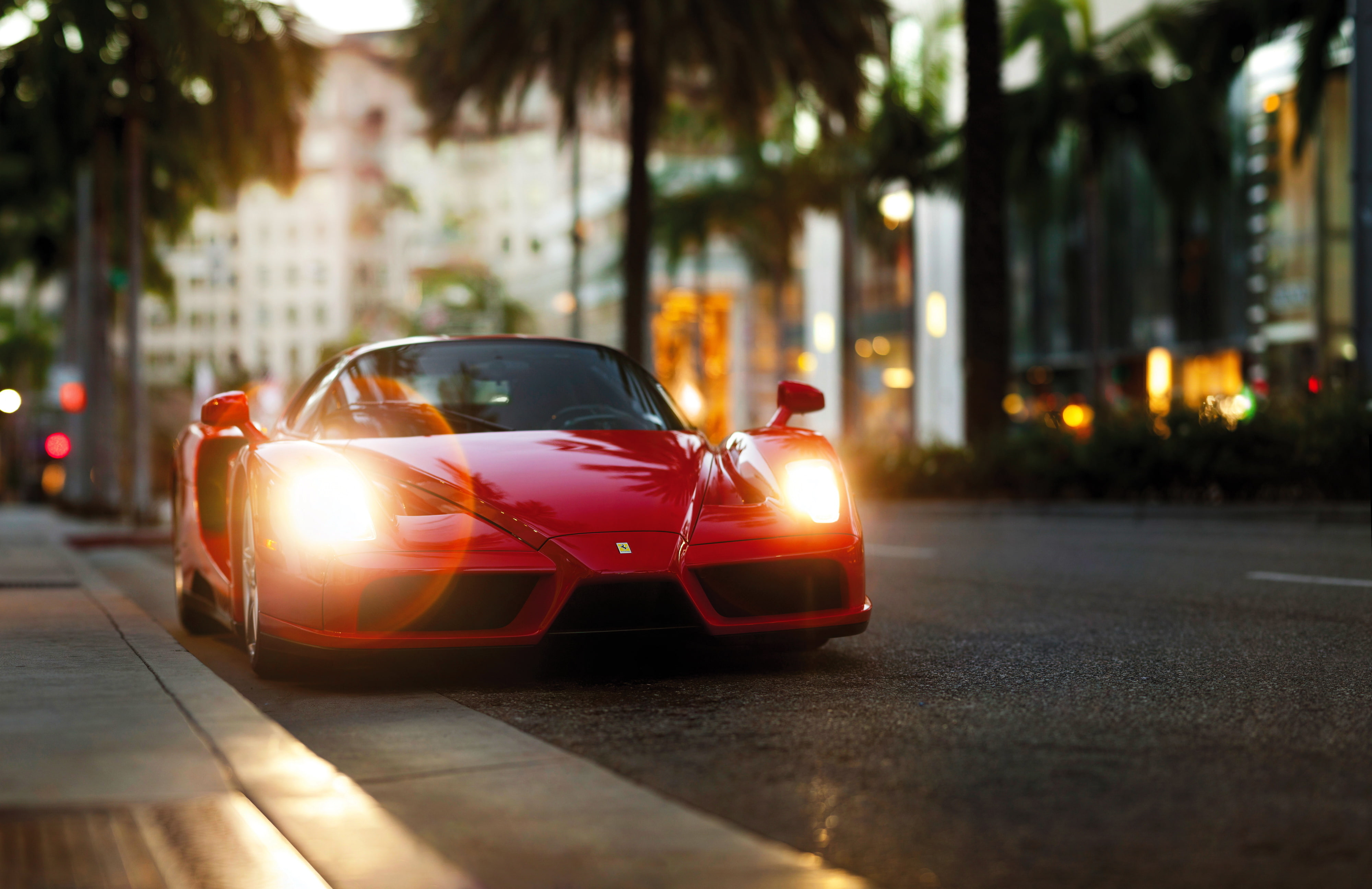4K, side view, ferrari enzo, red, HD Wallpaper