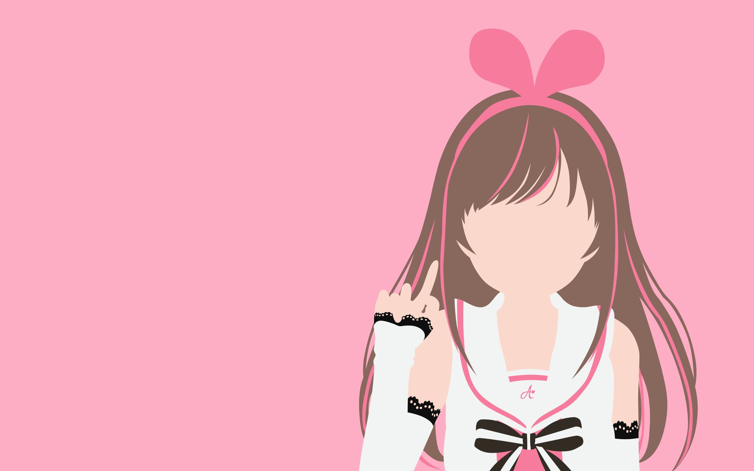 Flatdesign, women, lingerie, obscured face, adult, heart shape, real people, 2K, young women, Kizuna Ai, females, simple background, front view, minimalism, HD Wallpaper