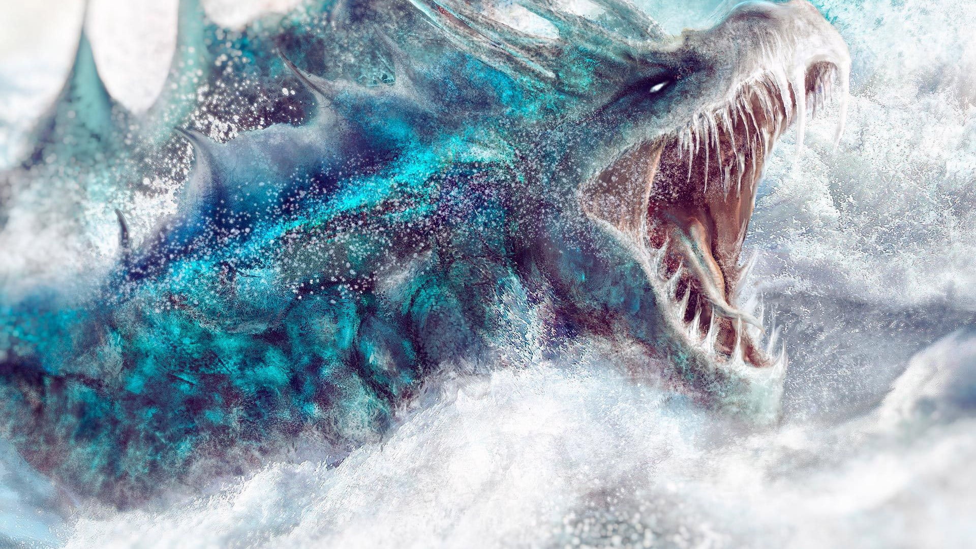 animals in the wild, vertebrate, mammal, 1080P, animal themes, sea, underwater, animal head, concept art, motion, dragon, animal, animal wildlife, animal mouth, HD Wallpaper