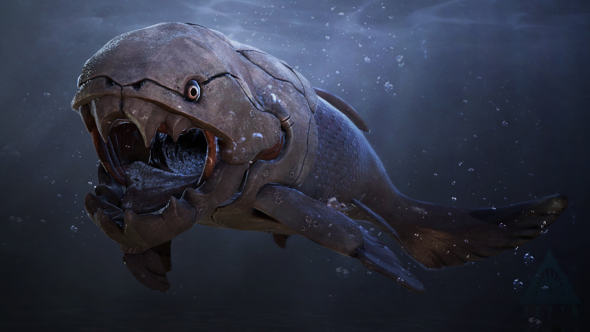 mouth, fantasy art, animal themes, vertebrate, outdoors, swimming, sea, nature, animal mouth, sea life, 1080P, black, gray, digital, marine, HD Wallpaper