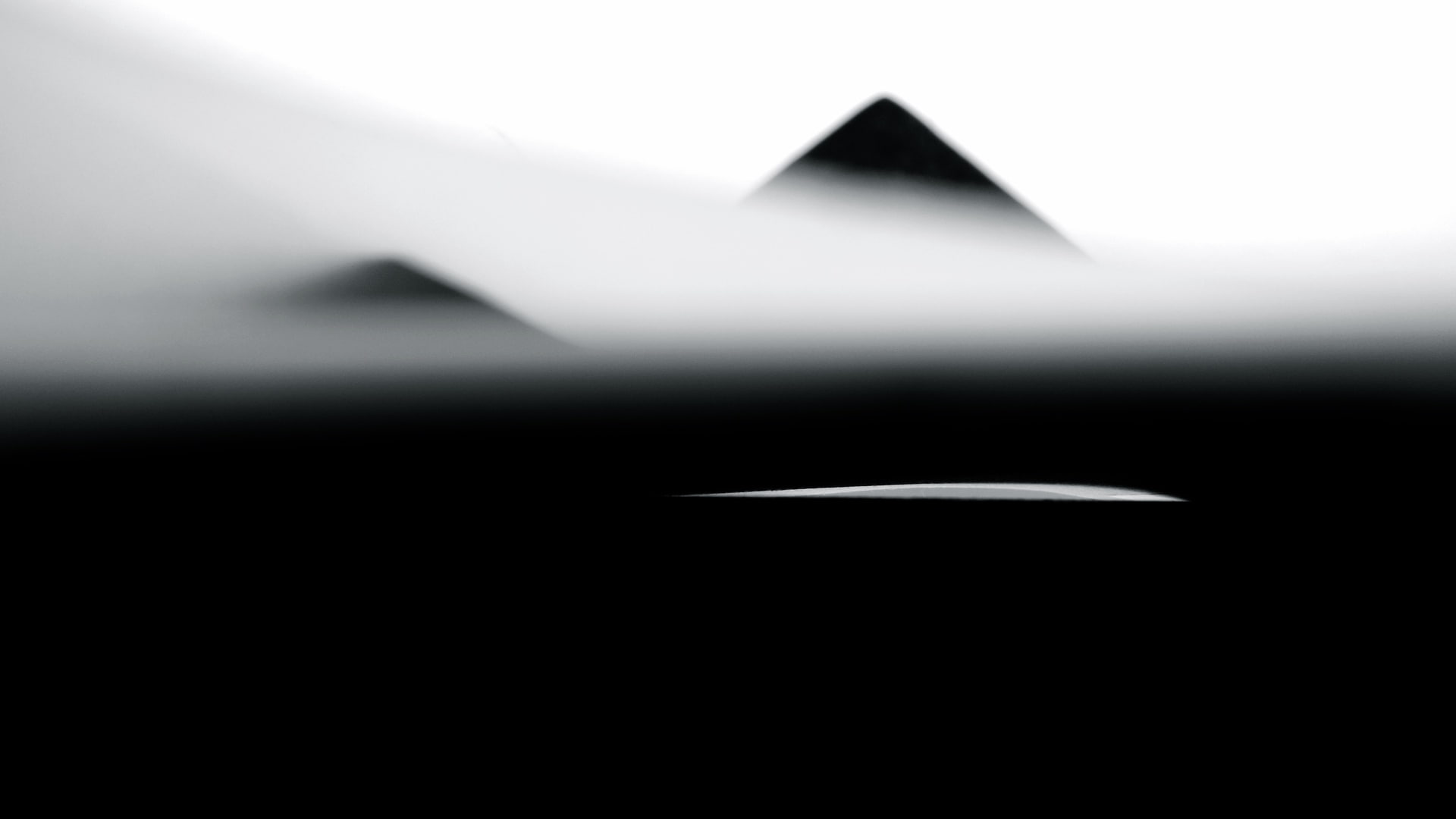 1080P, landscape, pyramid, monochrome, minimalism, HD Wallpaper