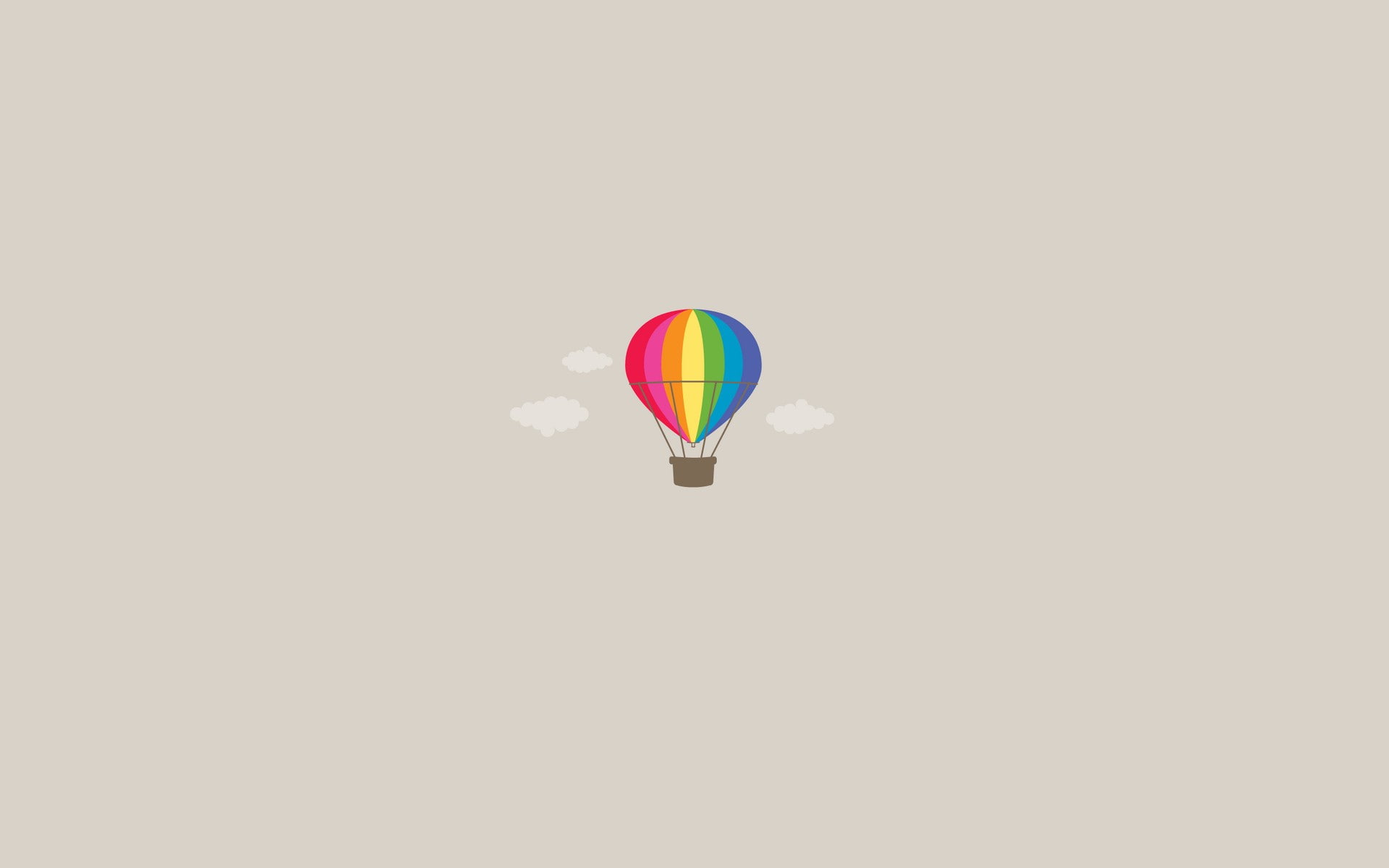mid-air, hot air balloon, flying, close-up, 1080P, minimalism, single object, still life, multi colored, day, indoors, white background, nature, clear sky, HD Wallpaper