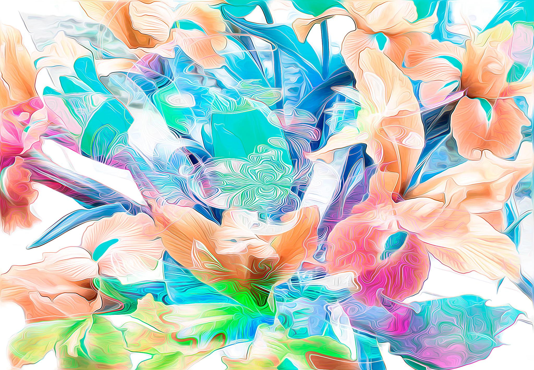 flowers, 3d graphics, 3d flowers, graphics, d, 1080P, HD Wallpaper