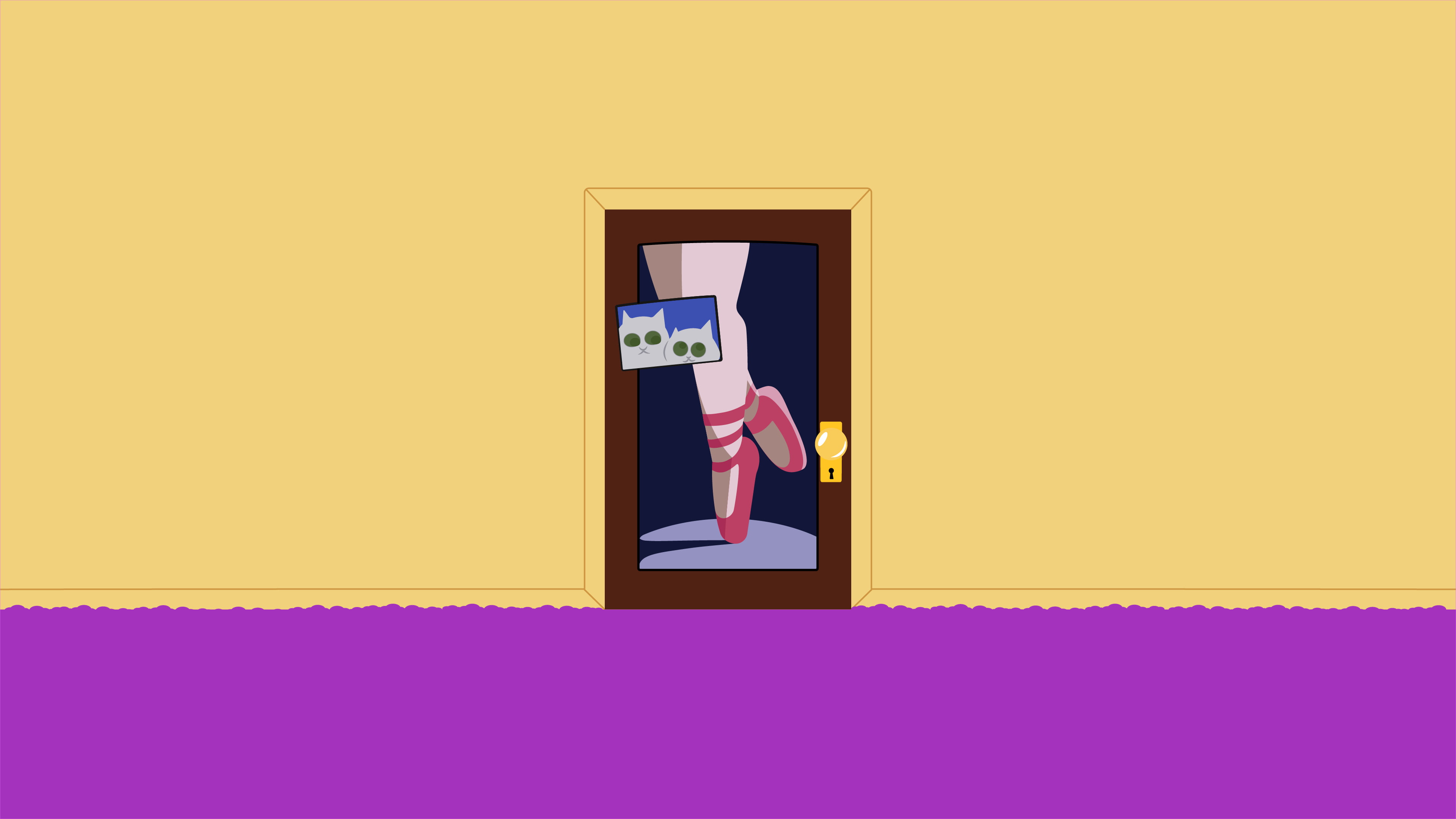 simple, cartoon, door, 4K, simple background, Cartoon Network, Dexters Laboratory, HD Wallpaper