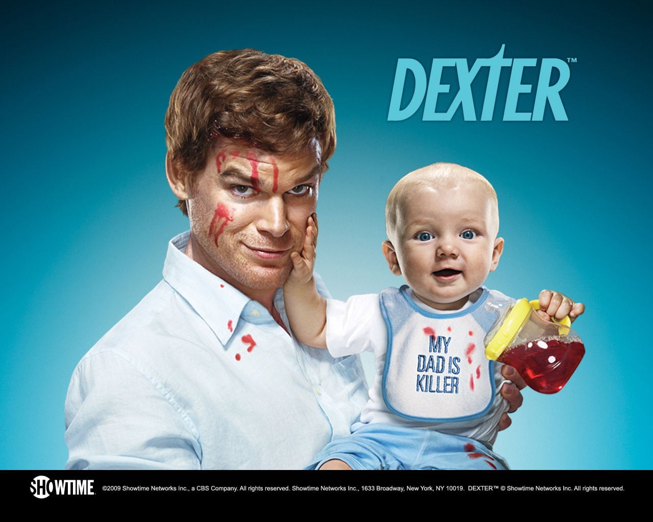blue, western script, males, Dexter Morgan, poster, men, 720P, business, boys, text, adult, Michael C. Hall, child, fun, family, message, happiness, son, HD Wallpaper