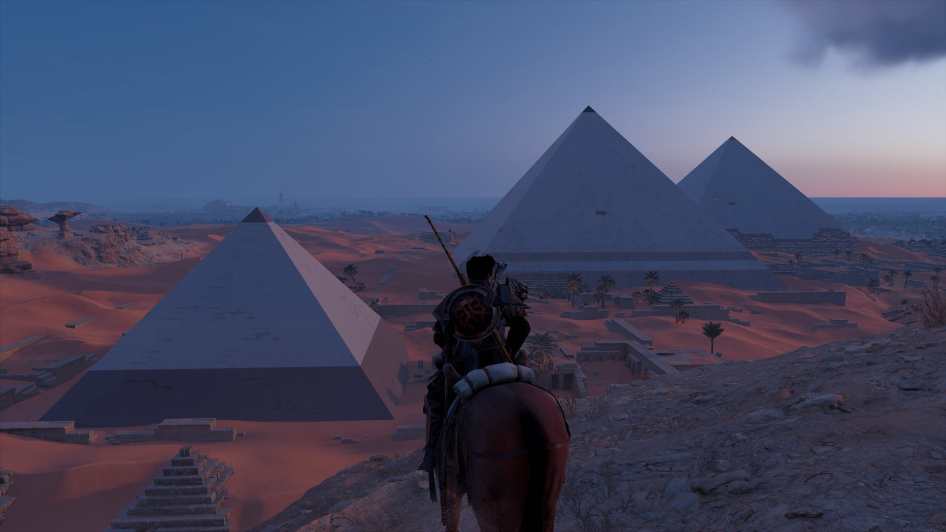 outdoors, travel, Assassins Creed, sunset, scenics - nature, arid climate, travel destinations, one person, real people, architecture, Assassins creed Origins, HD Wallpaper