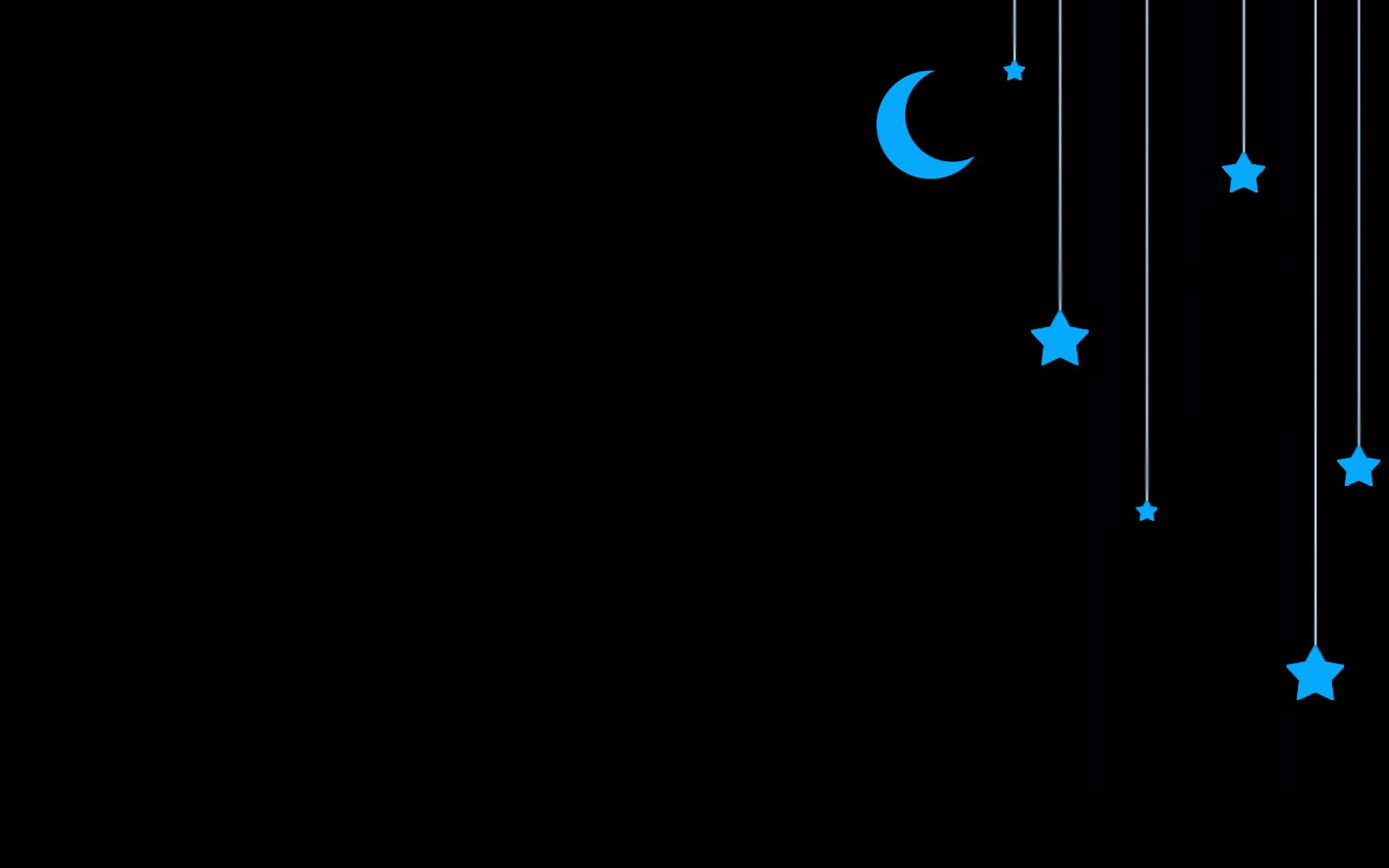 crescent, low angle view, illuminated, dark, architecture, night, glowing, moon, street light, indoors, 1080P, digital, no people, minimalism, stars, lighting equipment, HD Wallpaper