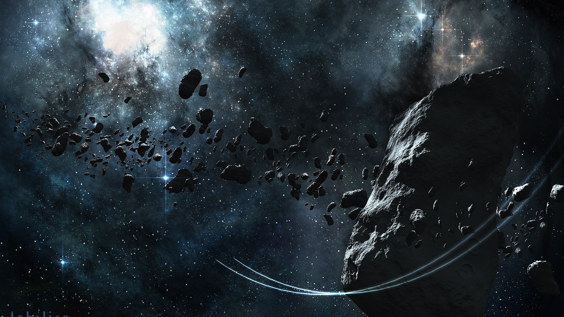 star - space, sky, beauty in nature, nebula, outdoors, cloud - sky, 1080P, scenics - nature, astronomy, galaxy, panoramic, planet, space, illuminated, HD Wallpaper