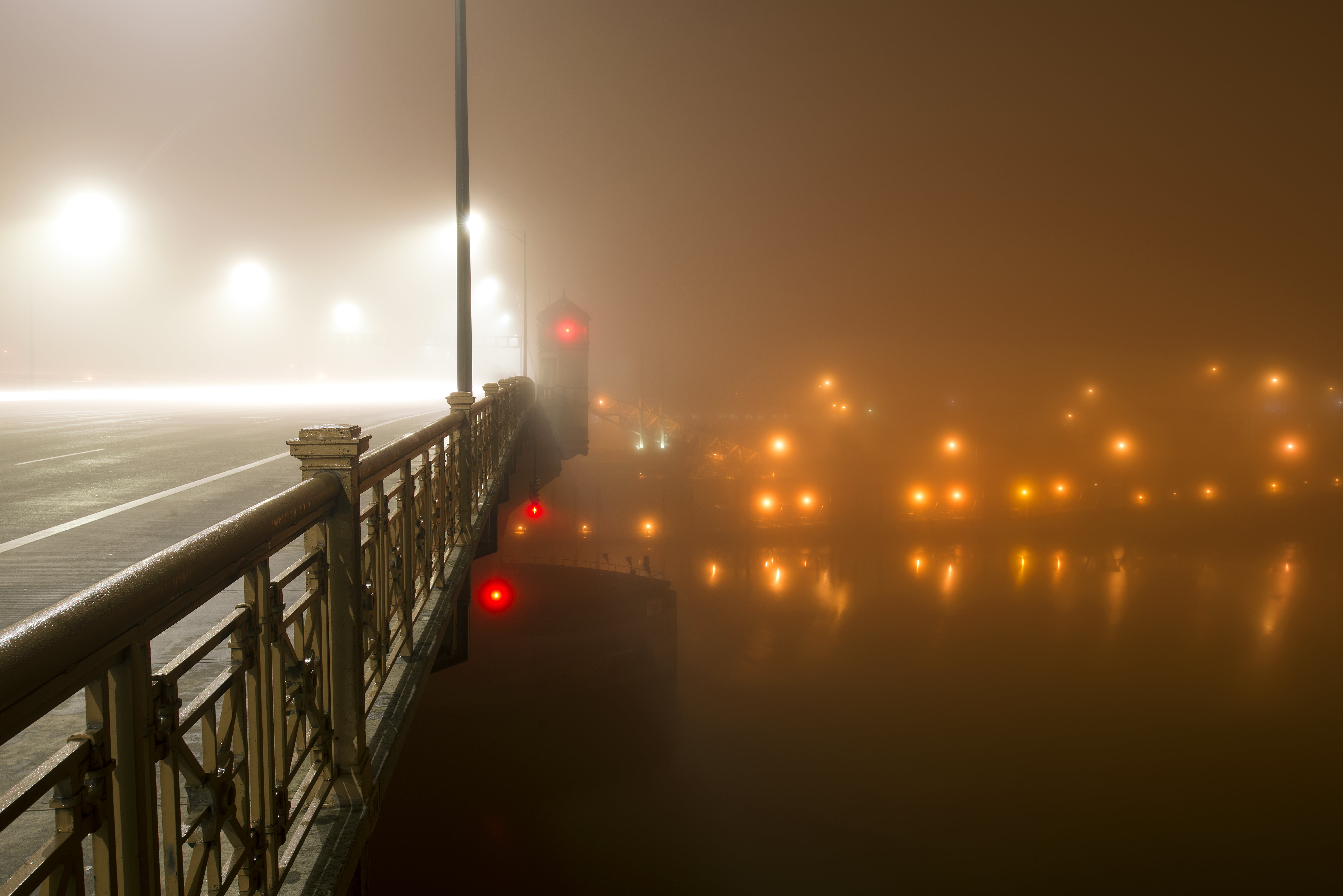 lights, burnside  bridge, notte, 夜, foggy, road, gabii, night, street  light, ַכט, 5K, रात, highway, naktis, transportation, đêm, nat, gece, nit, willamette, HD Wallpaper