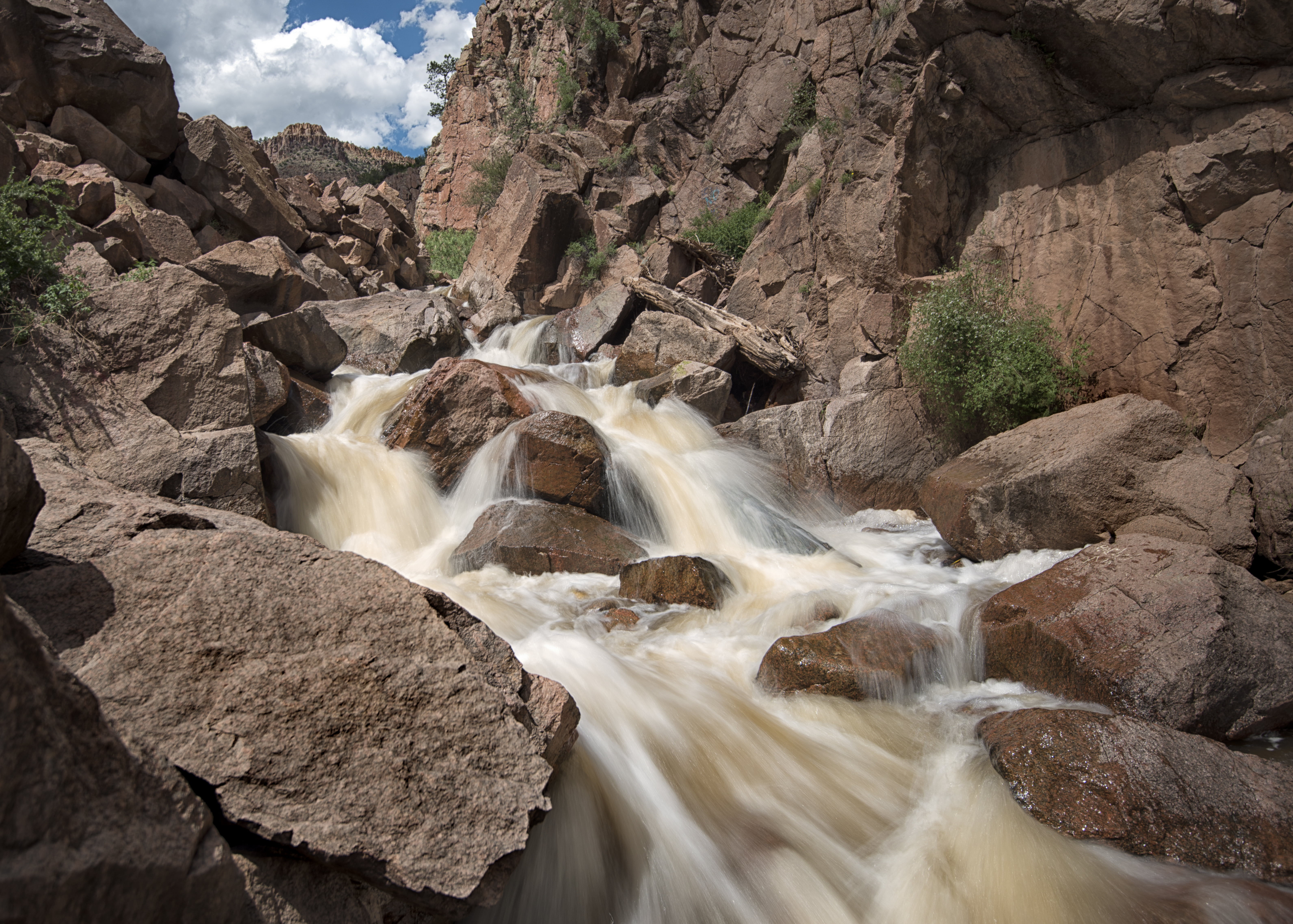 rock formation, photo, outdoors, mountain, stream, brown, Nikon D800E, river, nature, formation, scenics, landscape, waterfalls, Gilman, Tunnels, Jemez Mountains, HD Wallpaper