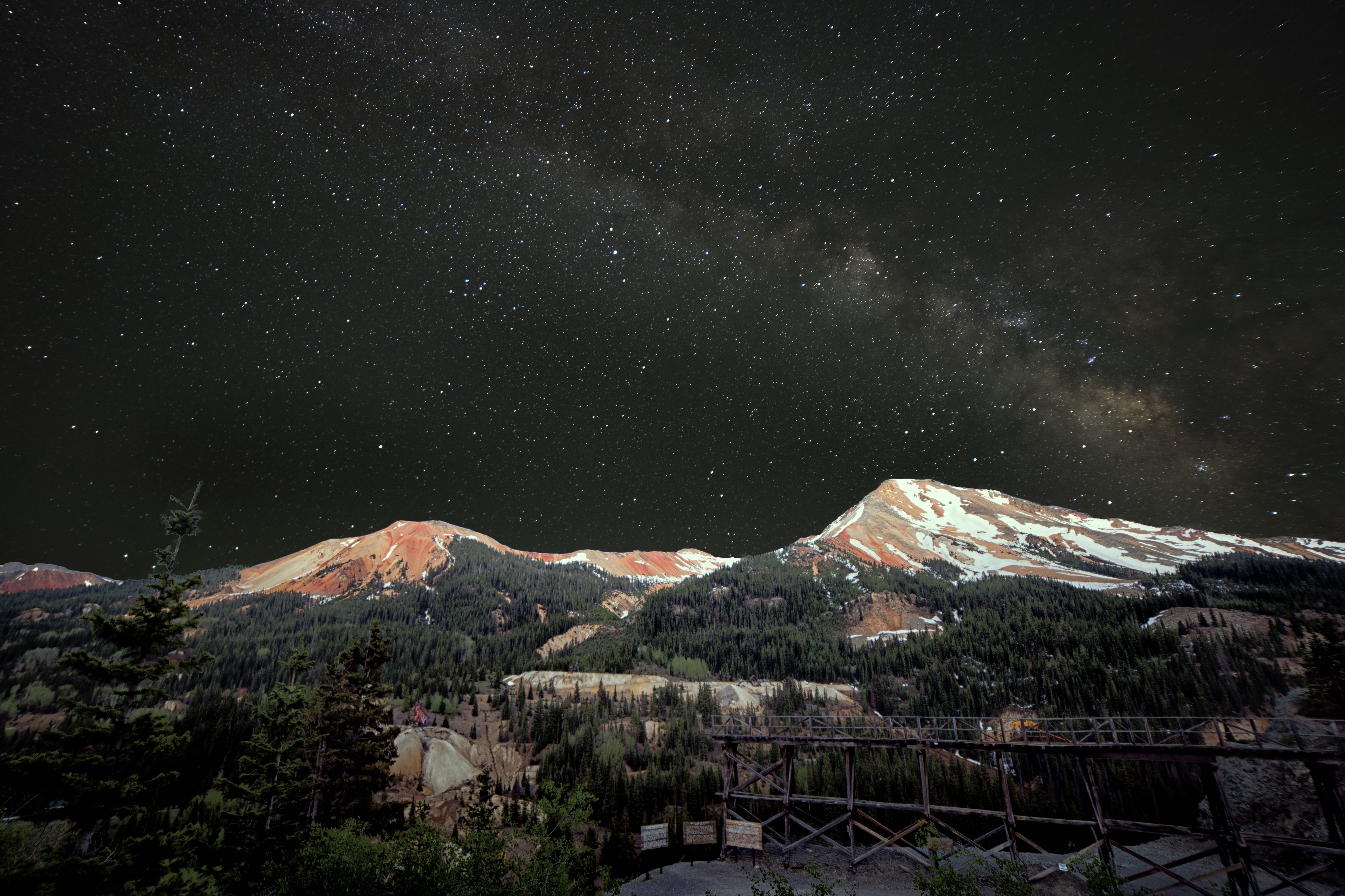 galaxy, Yankee Girl, Elysia, star - Space, green, under stars, Red Mountain, San Juan Mountains, stars, nature, constellation, f/2.8, night sky, Visuals, HD Wallpaper
